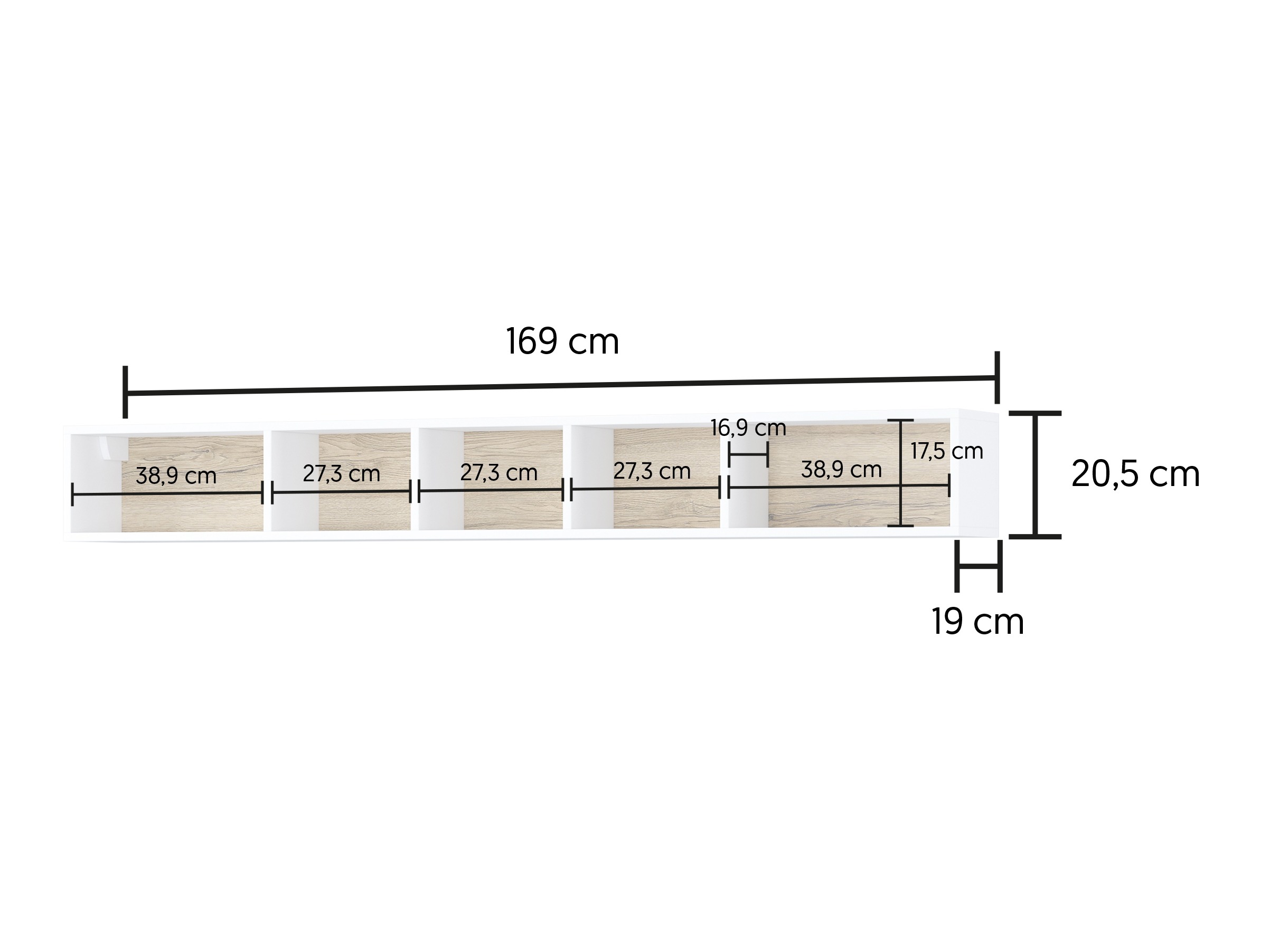 Fali polc Torsone 105 (Fehér)