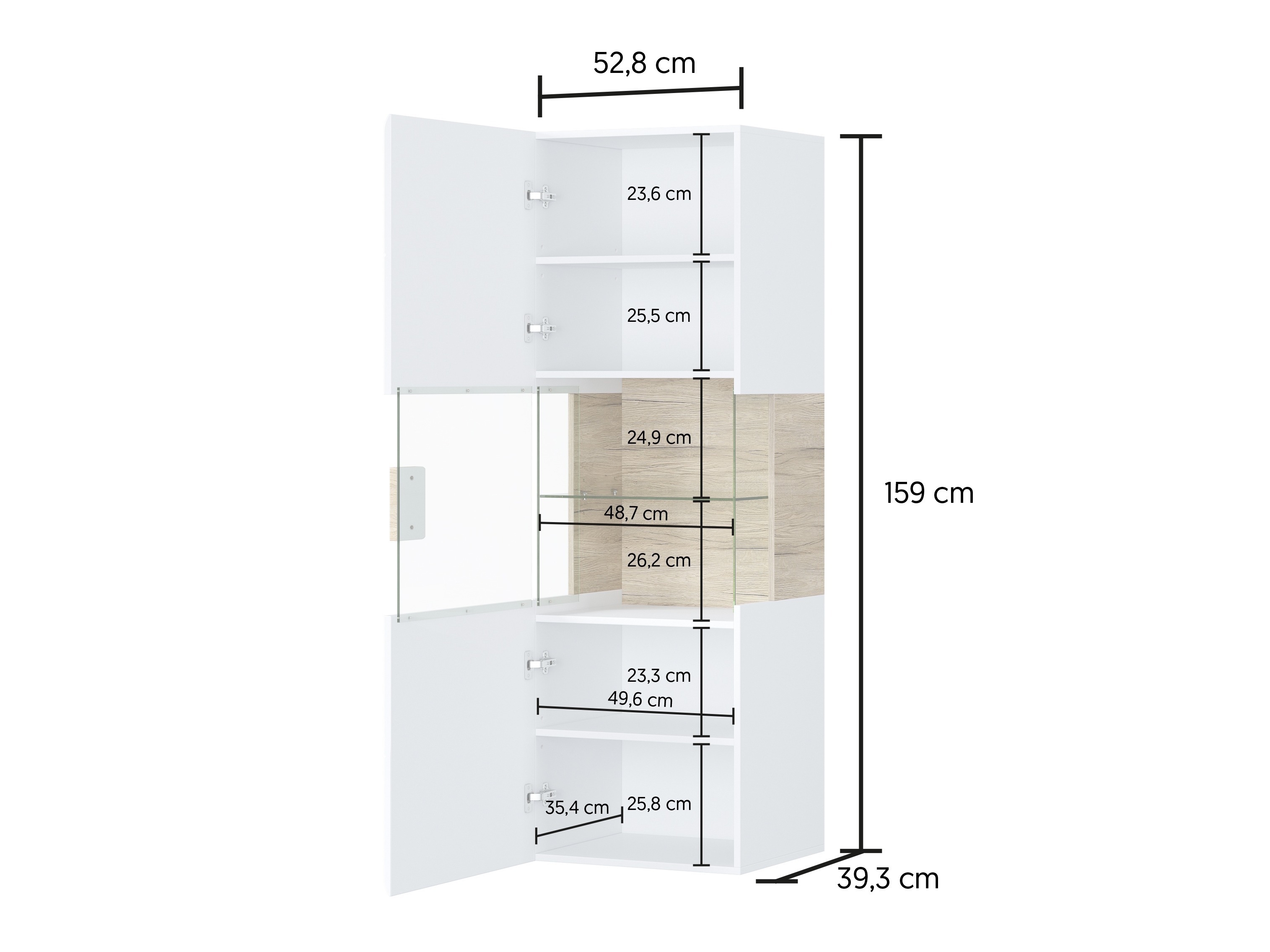 Fali polc Torsone 109 (Fehér + Fényes fehér + San remo tölgy)