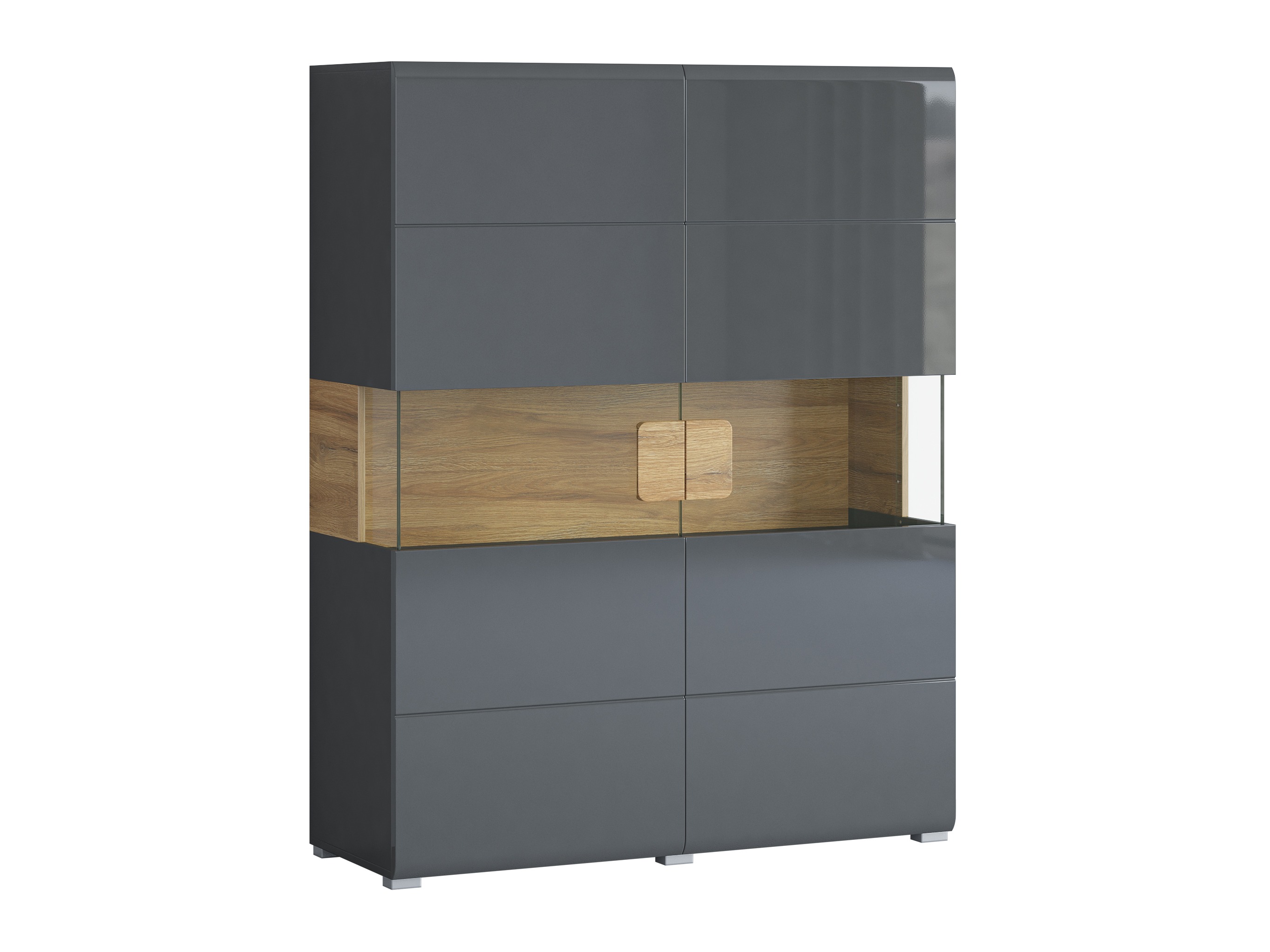 Könyvespolc Torsone 107 (Antracit + Gloss antracit + Grandson tölgy)