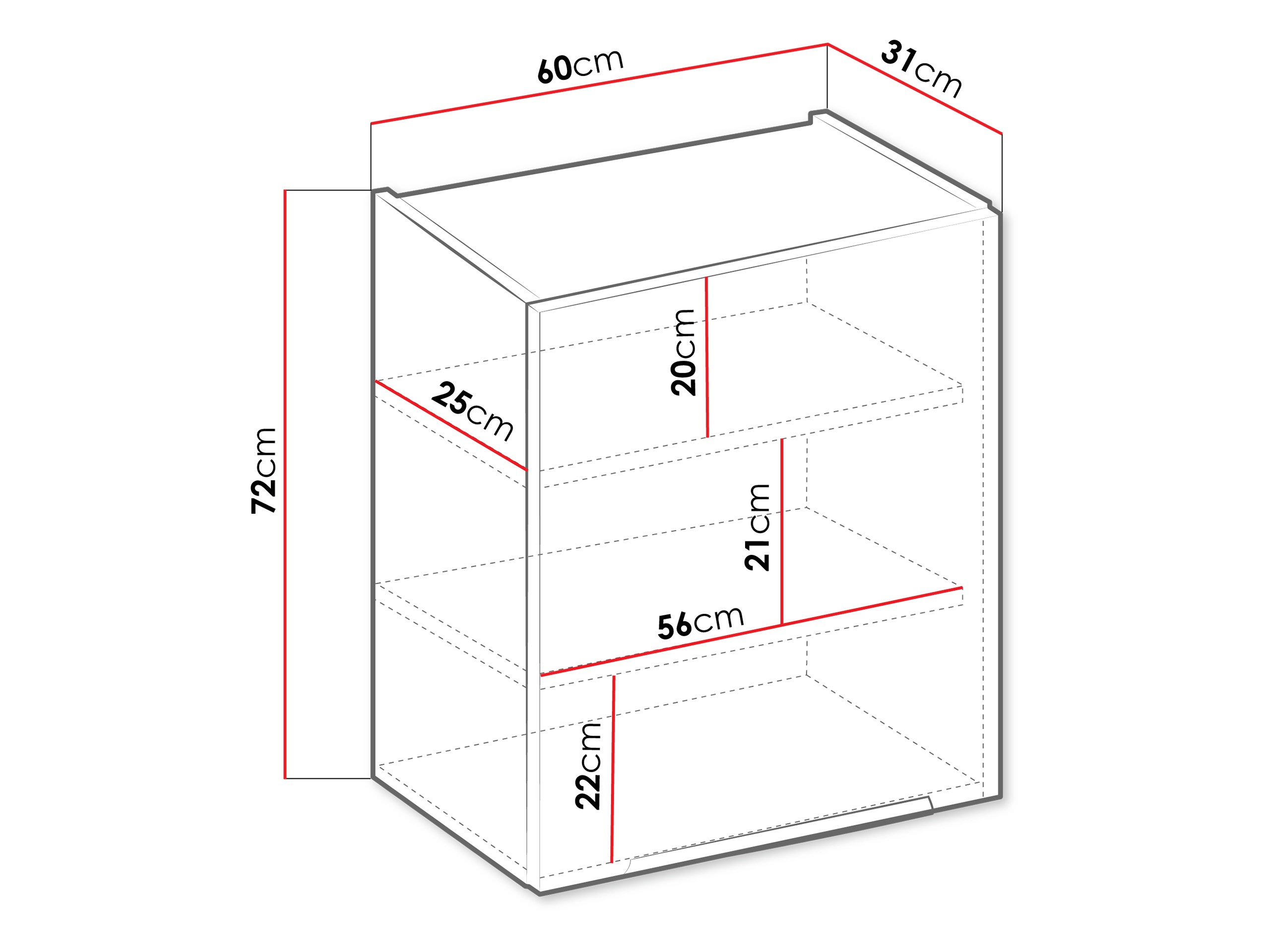 Moduláris fali szekrény Sole 136