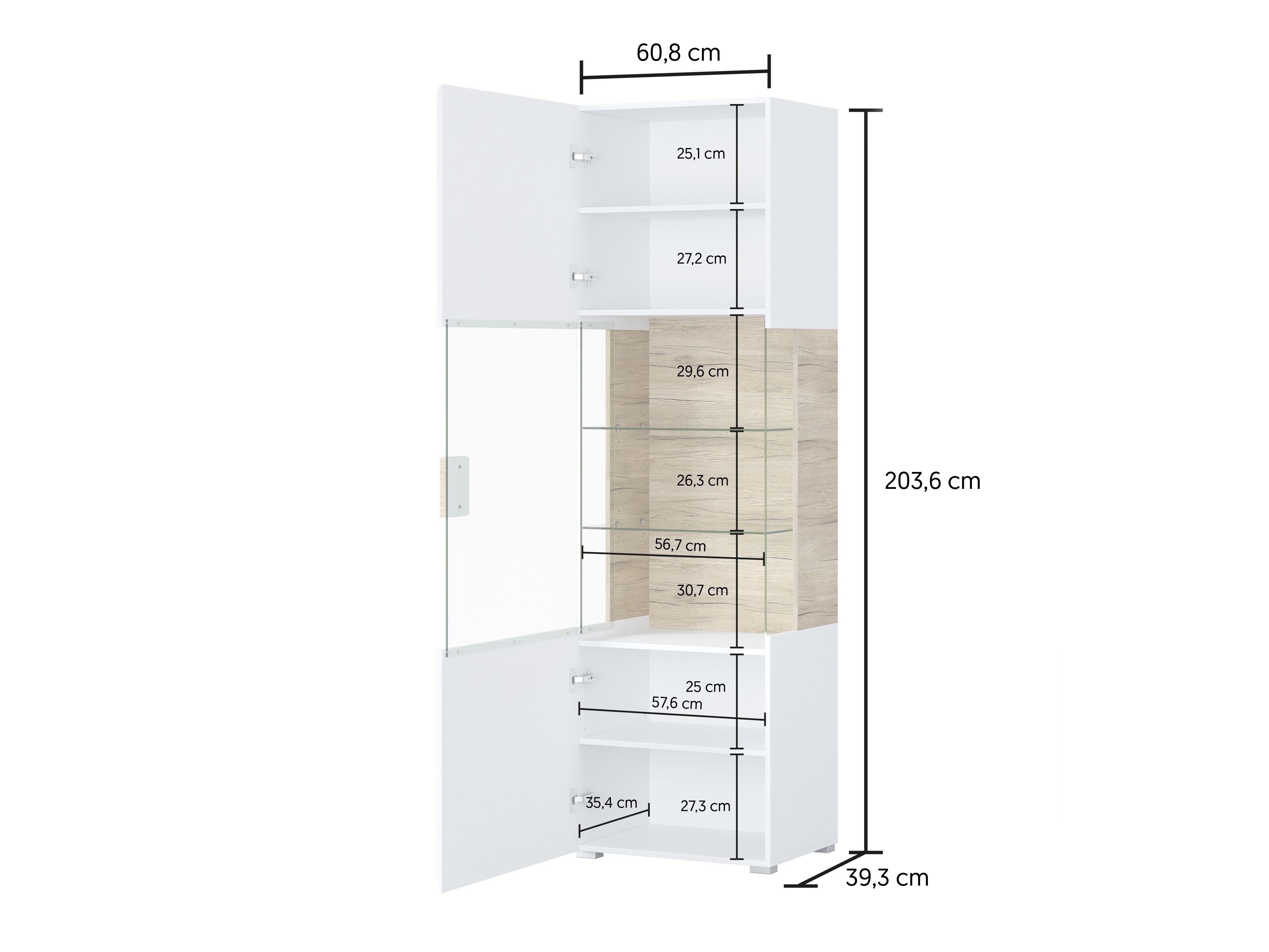 Nappali szett Torsone 104 (Fehér + Fényes fehér + San remo tölgy)