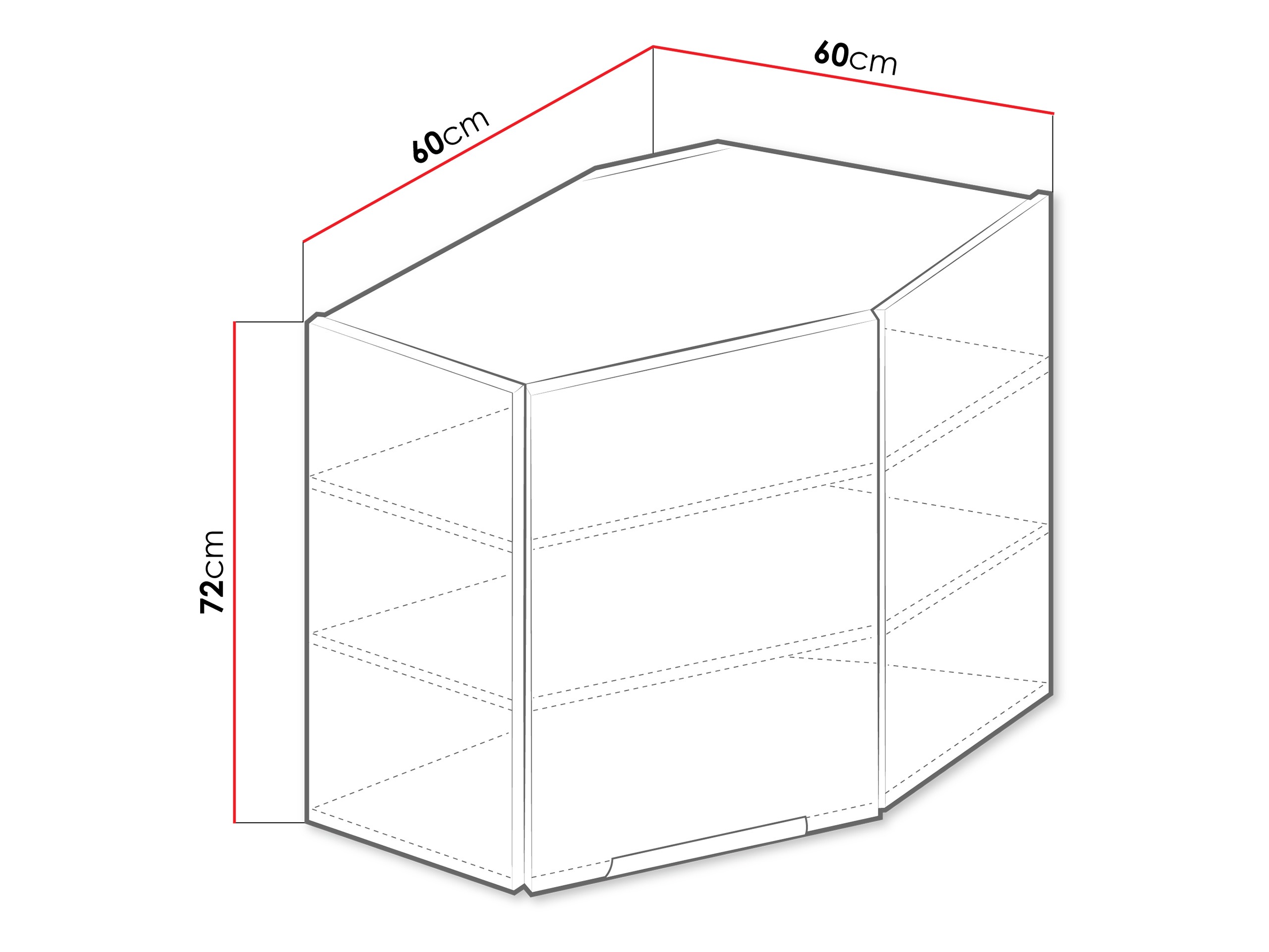 Moduláris fali sarokszekrény Sole 142