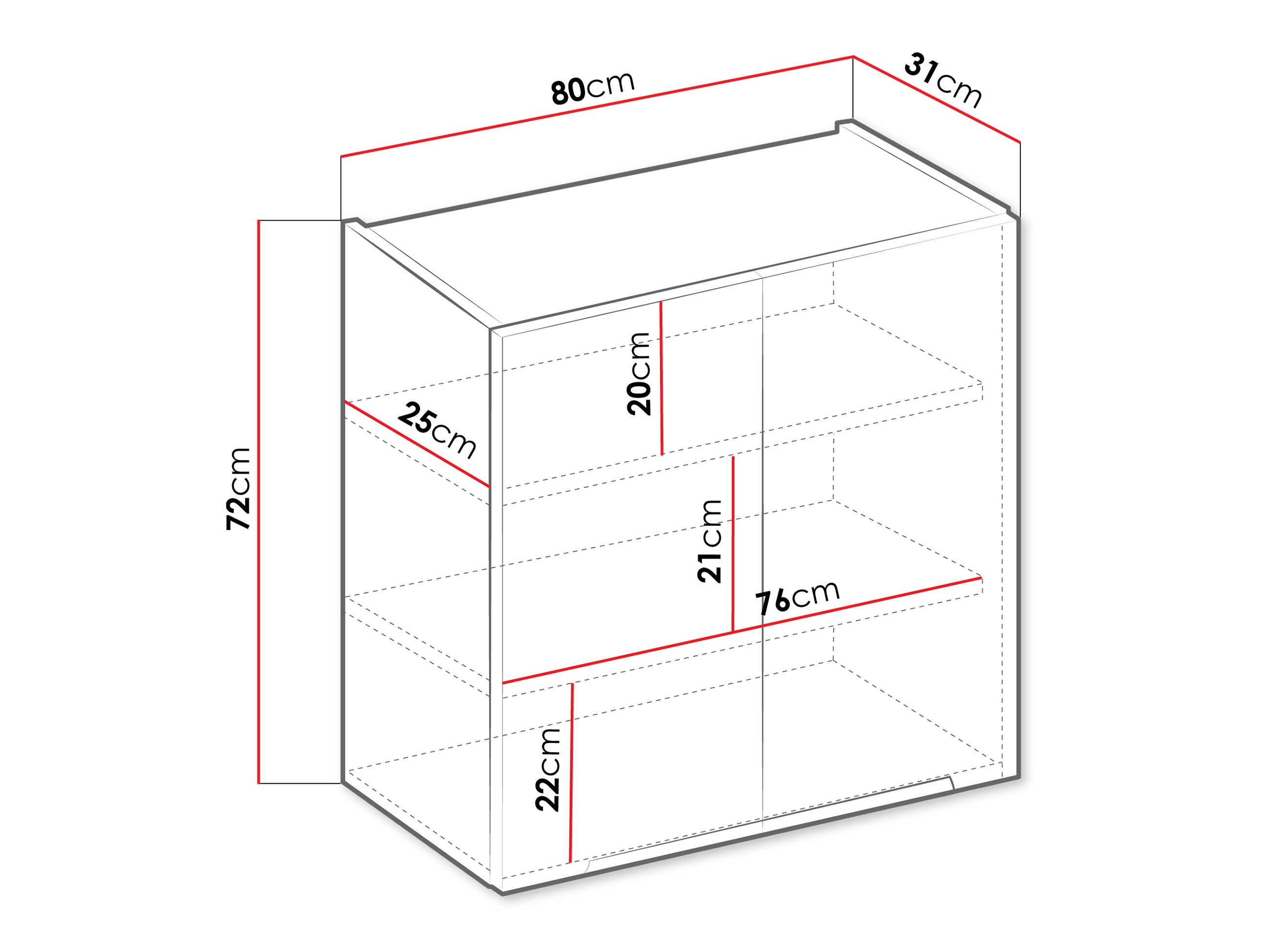 Moduláris fali szekrény Sole 148