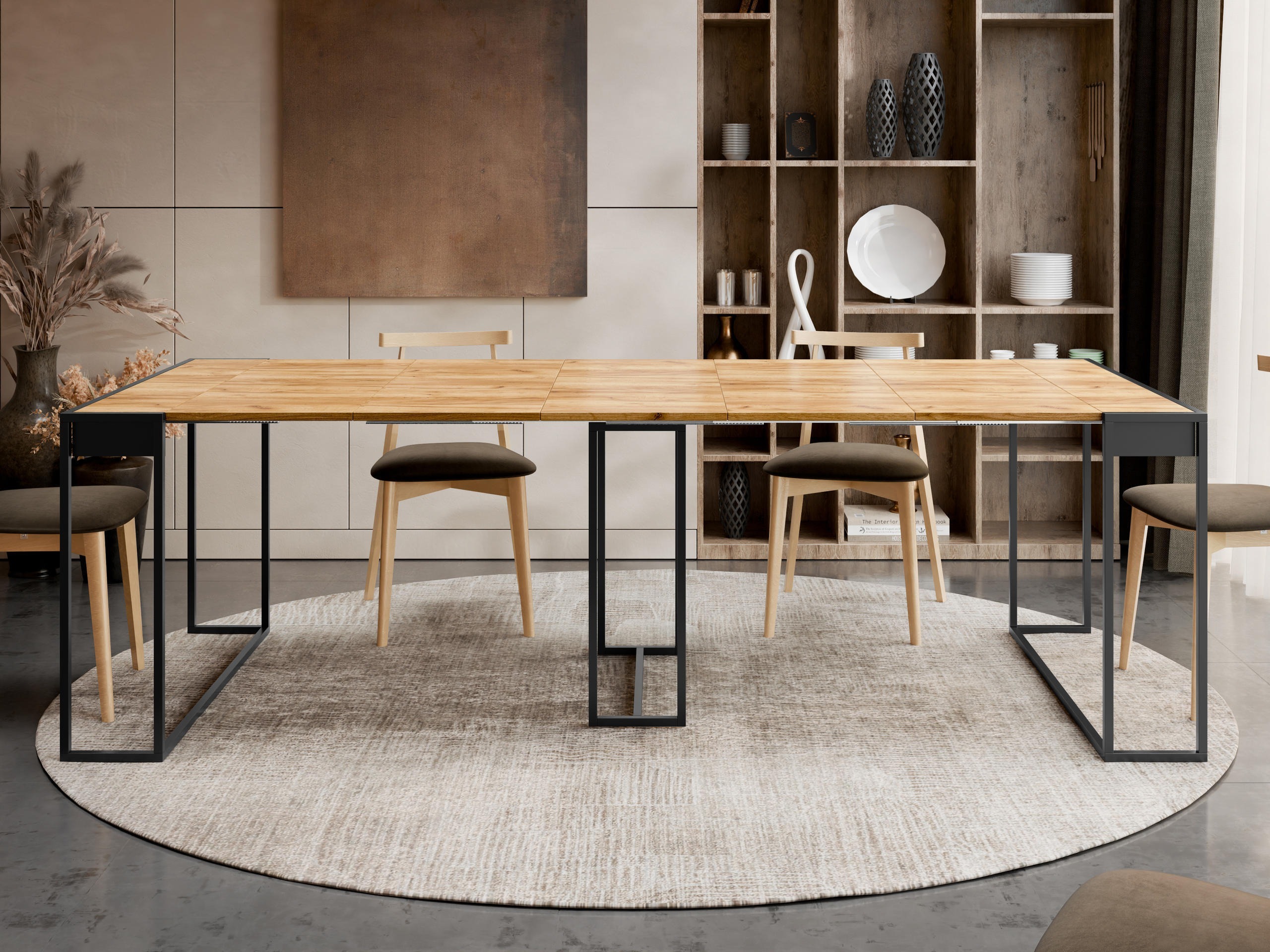 Összecsukható asztal Oswego 180 (Fekete + Craft tölgy)