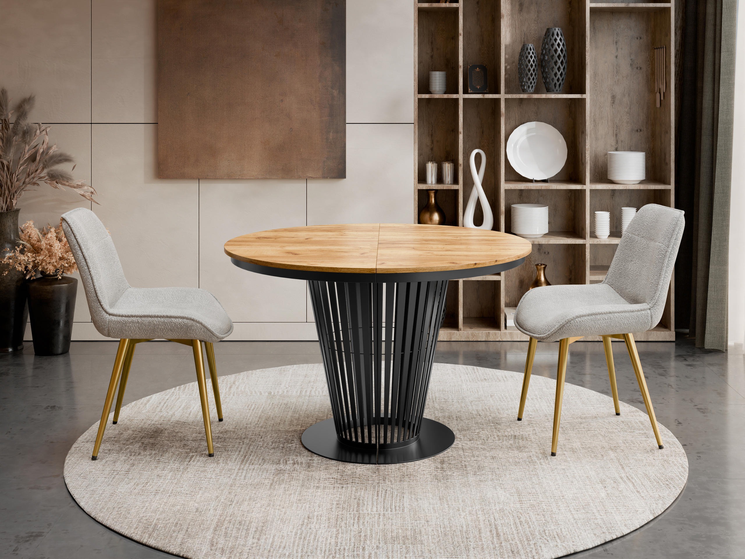 Asztal Oswego 179 (Fekete + Craft tölgy)