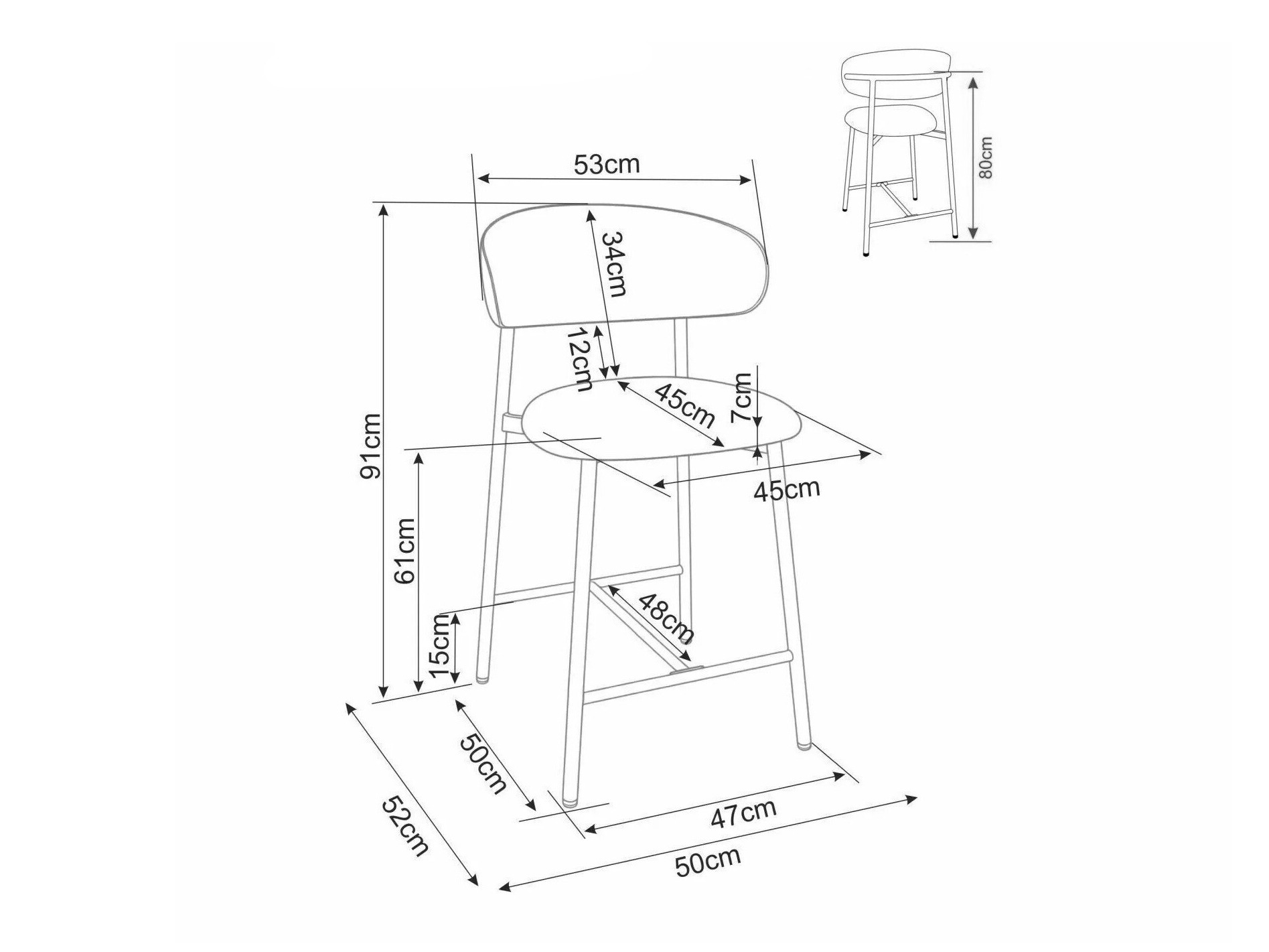 Alacsony bárszék Detroit 946 (Brego 34)