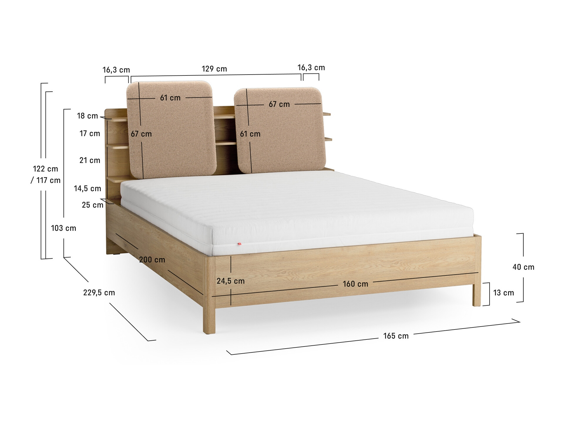 Ágy Ruvcamu 109 (Tölgy + Taupe)