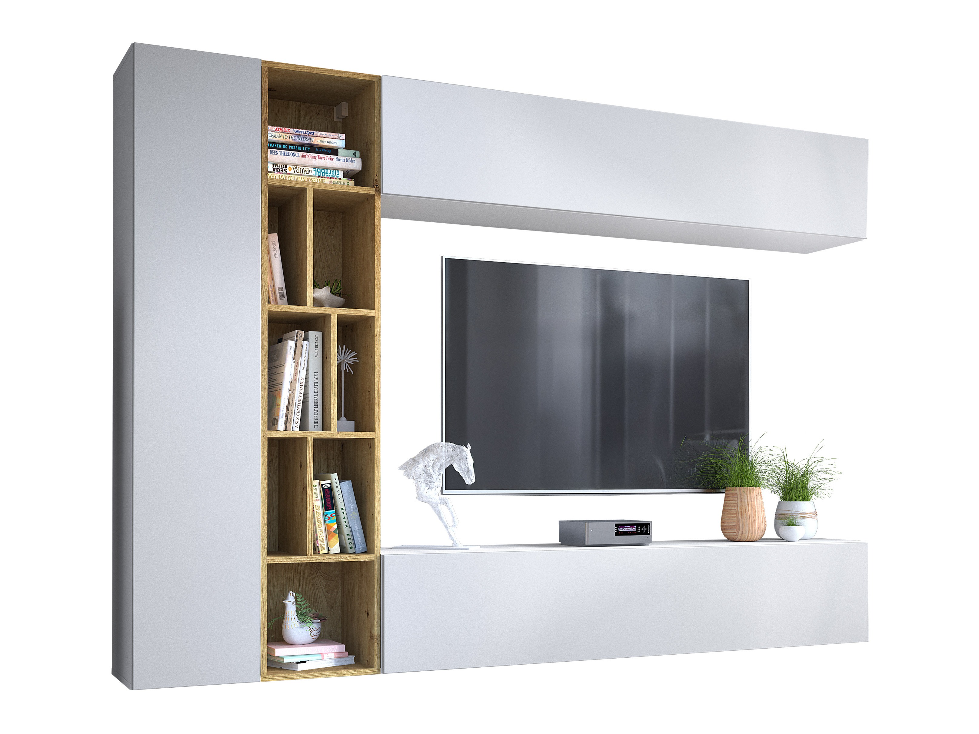 Nappali szett Comfivo Natura (Fehér + Artisan tölgy)