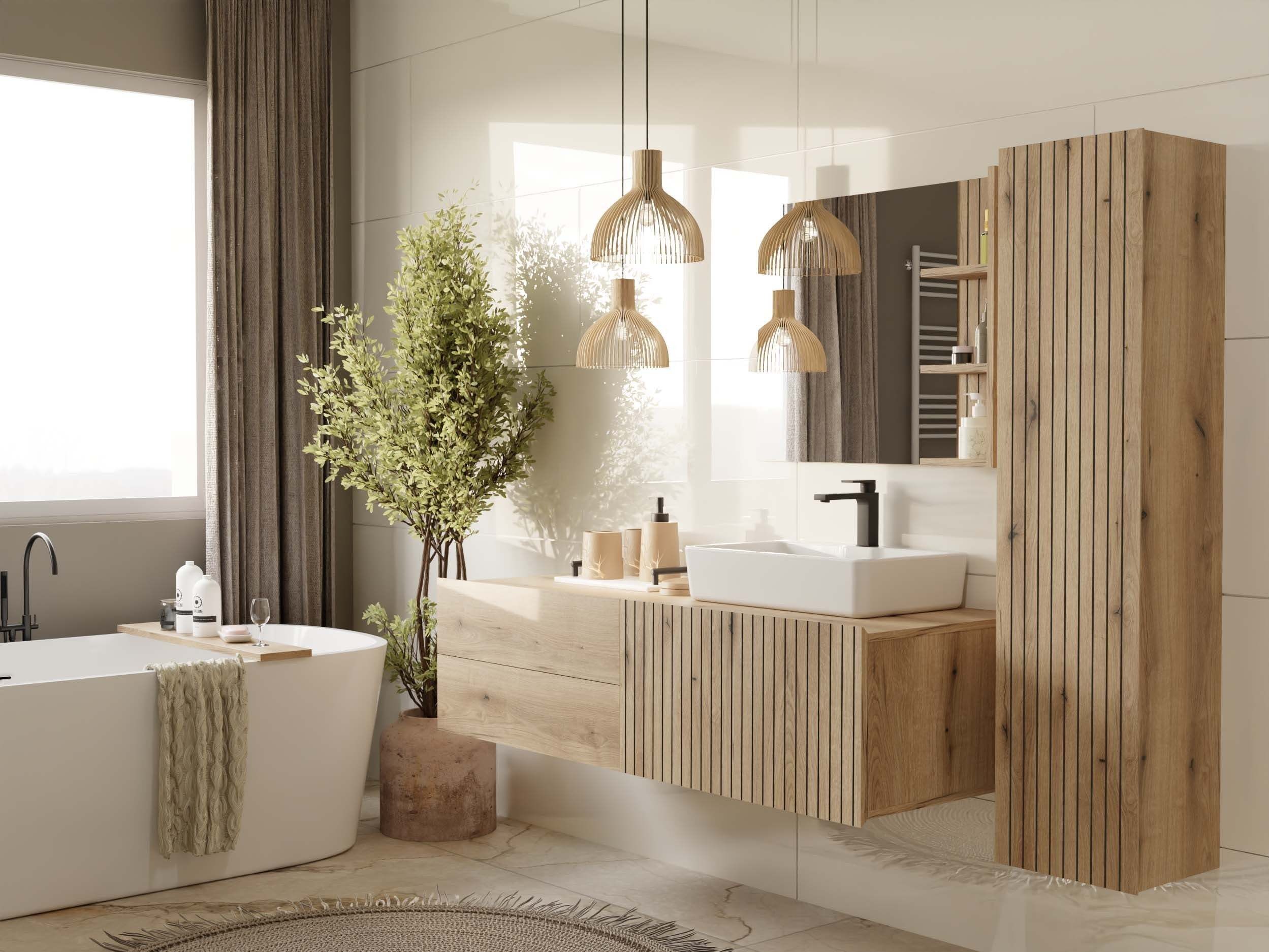 Fali szekrény mosdónak Mandeville 363 (Tölgy)