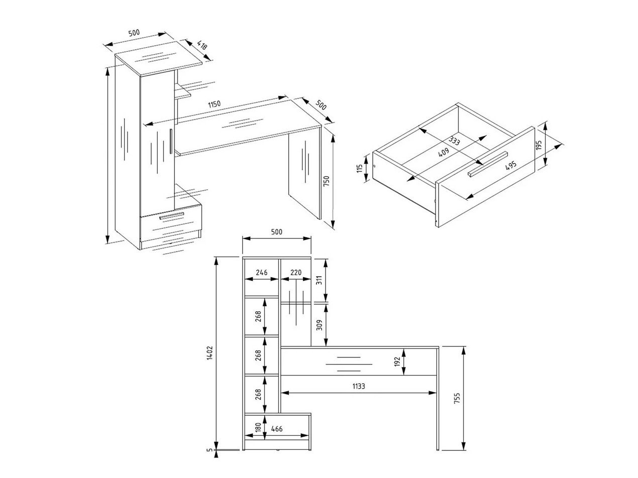 Íróasztal Mandeville 321 (Fehér)