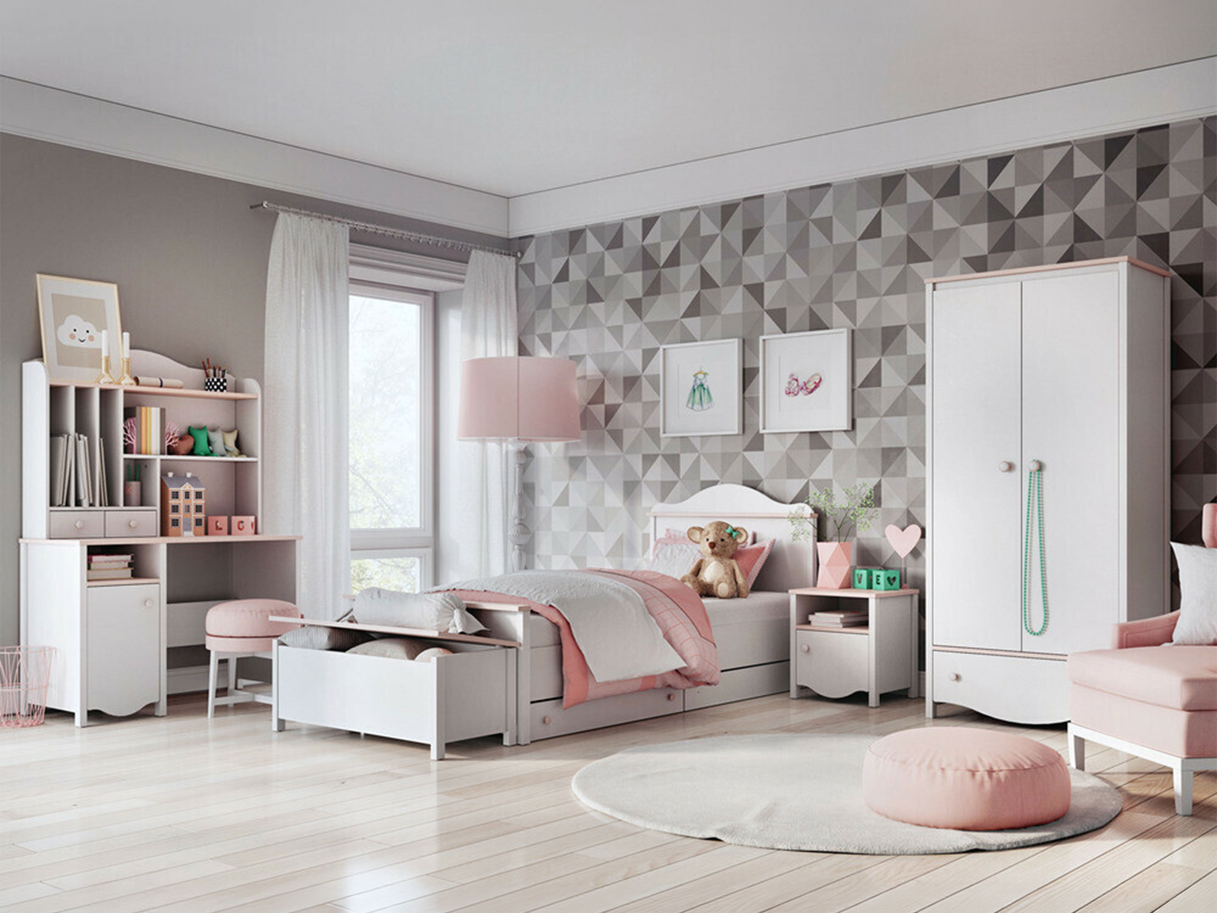 Ágy Velferi 118 (Fehér + Rózsaszín)