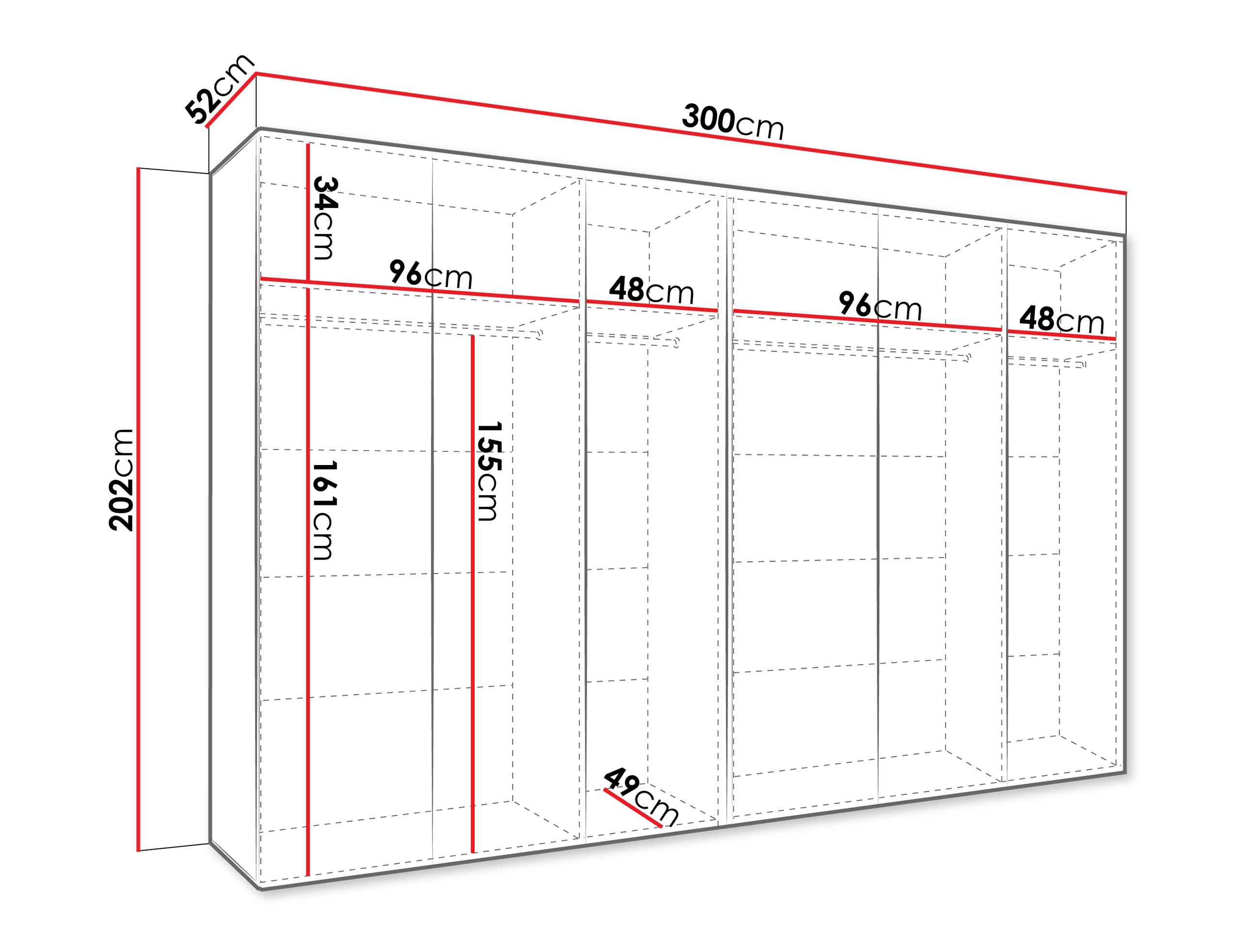 Gardróbszekrény Hartford 612 (Fehér)