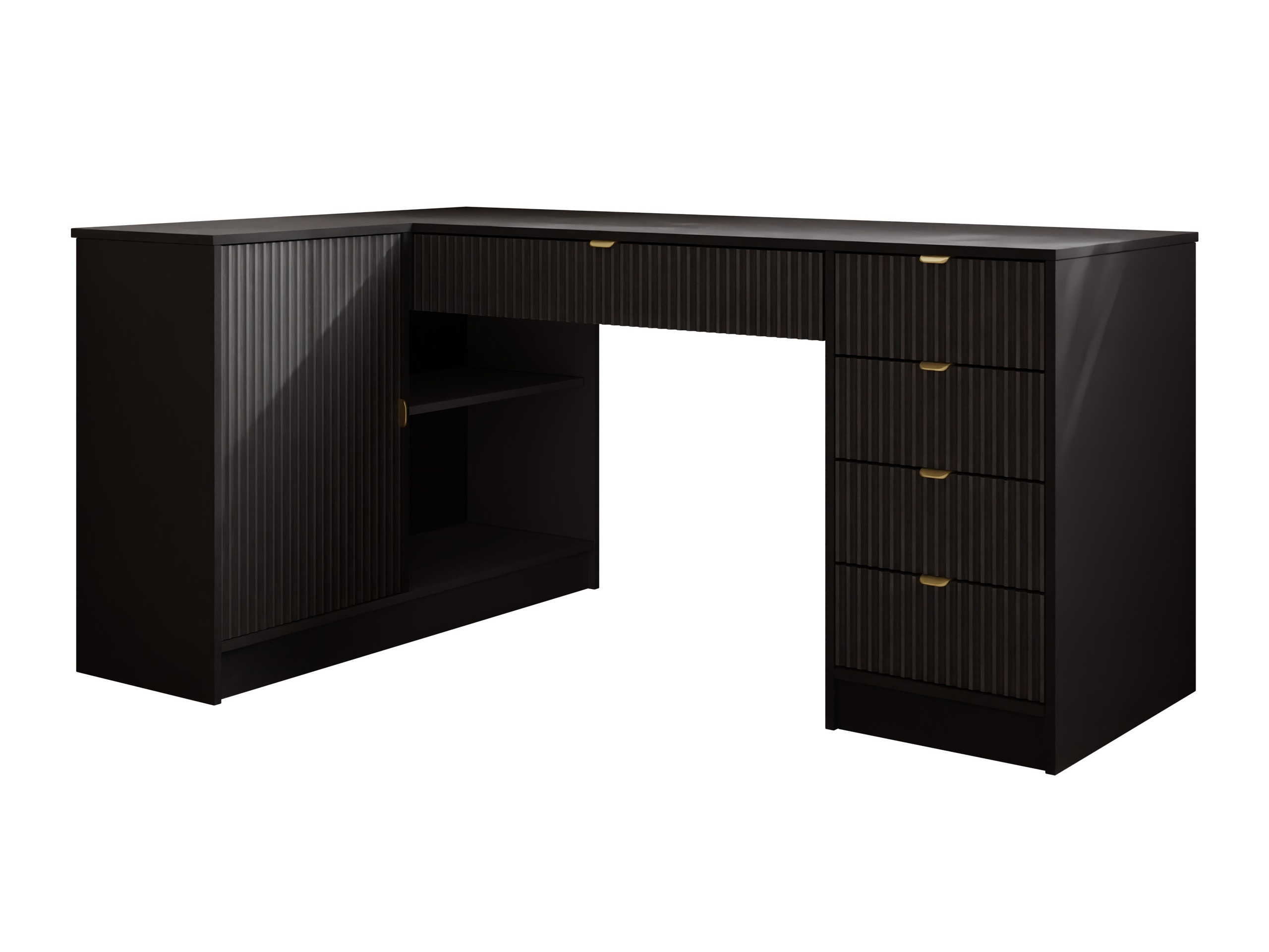 Sarok íróasztal Comfivo Papilio II (Fekete)