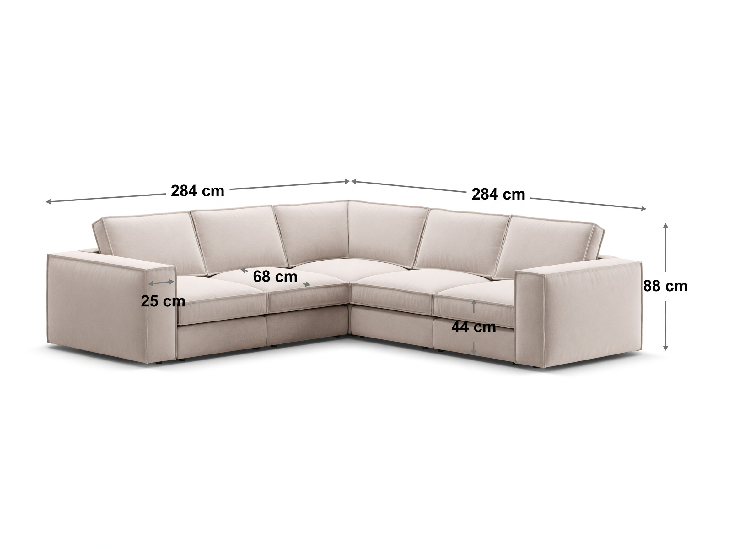 Moduláris sarokkanapé Dalodei 113 (Babel Light grey)