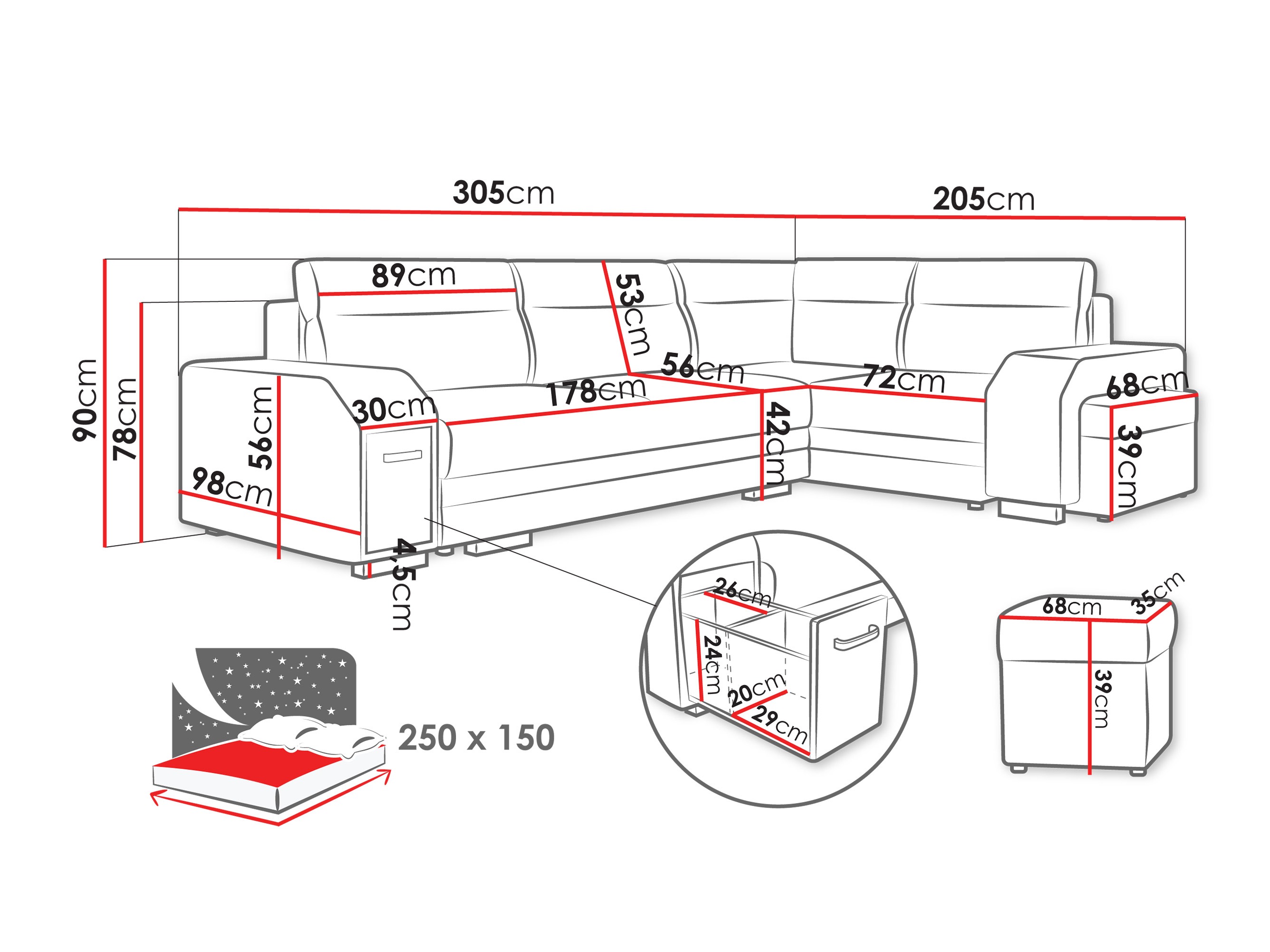 Sarokkanapé Kingsport 116 (Nazar 225.06)