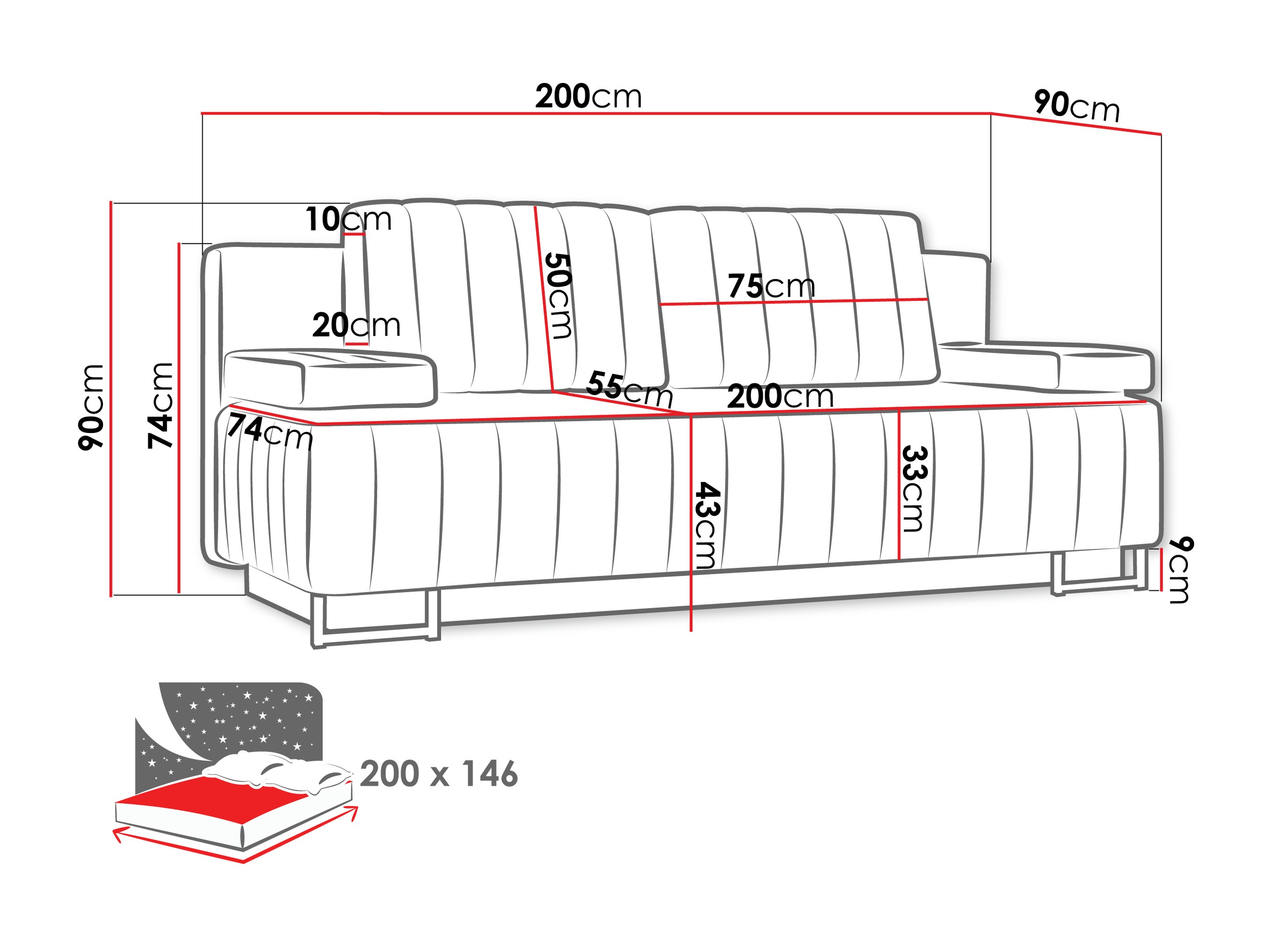 Kanapéágy Columbus 152 (Lux 11)