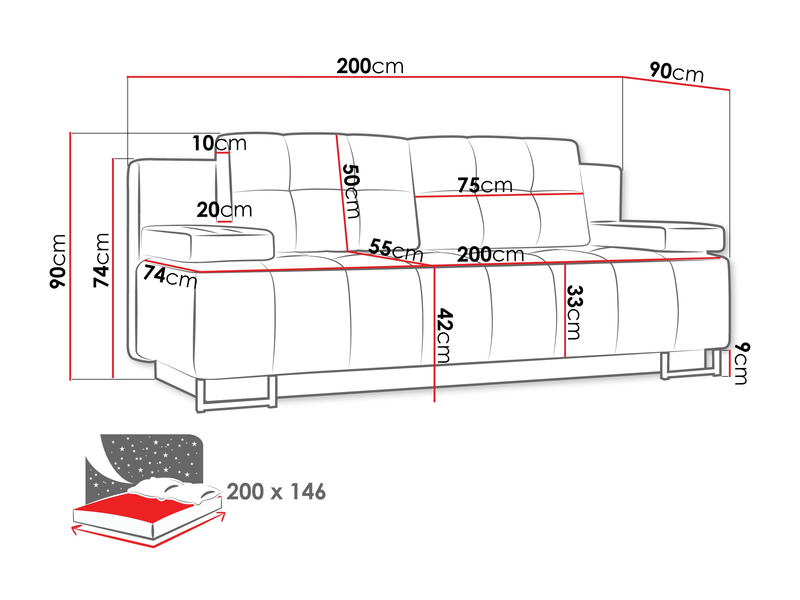 Kanapéágy Columbus 151 (Lux 06)