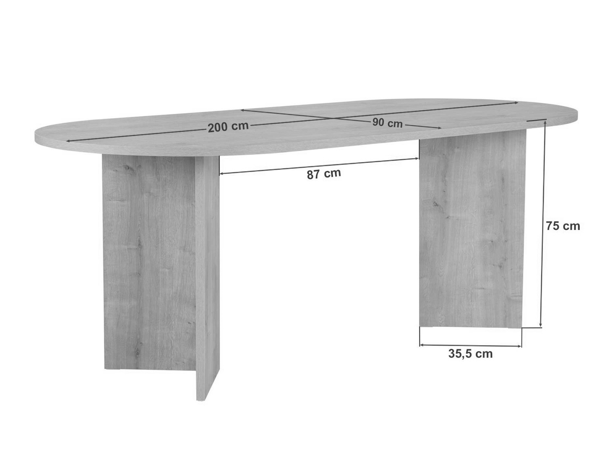 Asztal Novato 138 (Világos Travertine + Dió)