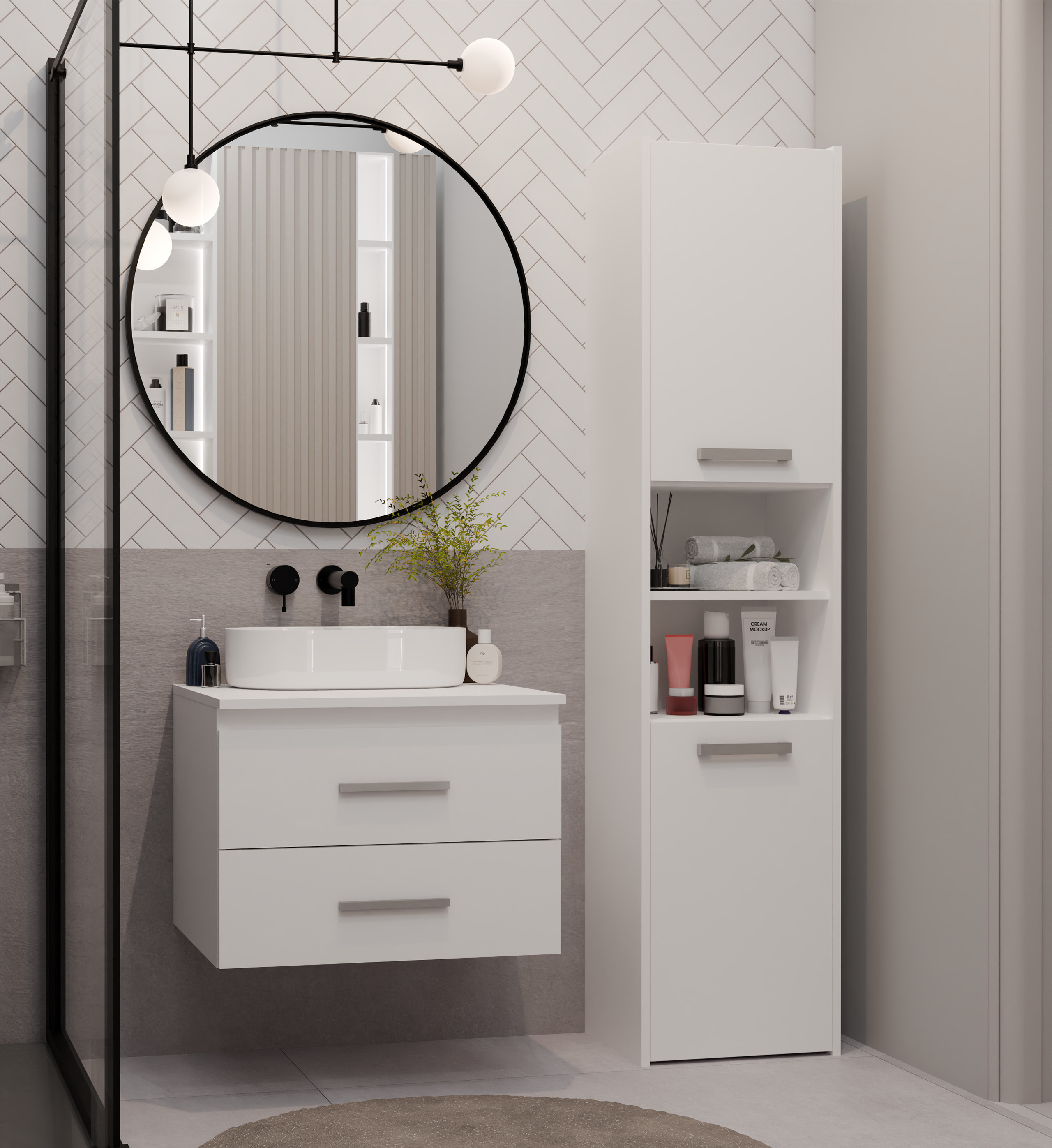 Fali szekrény mosdónak SH11776