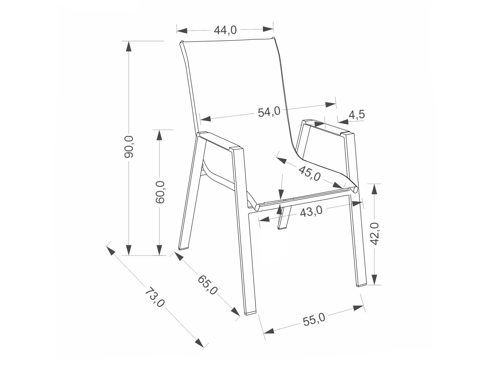 Kerti szék Houston 2140 (Szürke + Antracit)