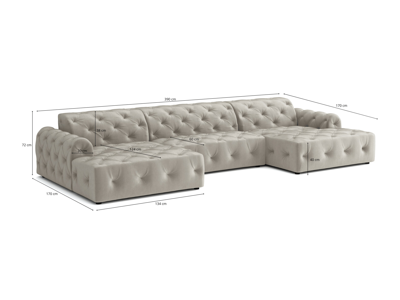 Chesterfield sarokkanapé Calexico 128 (Riviera 38)