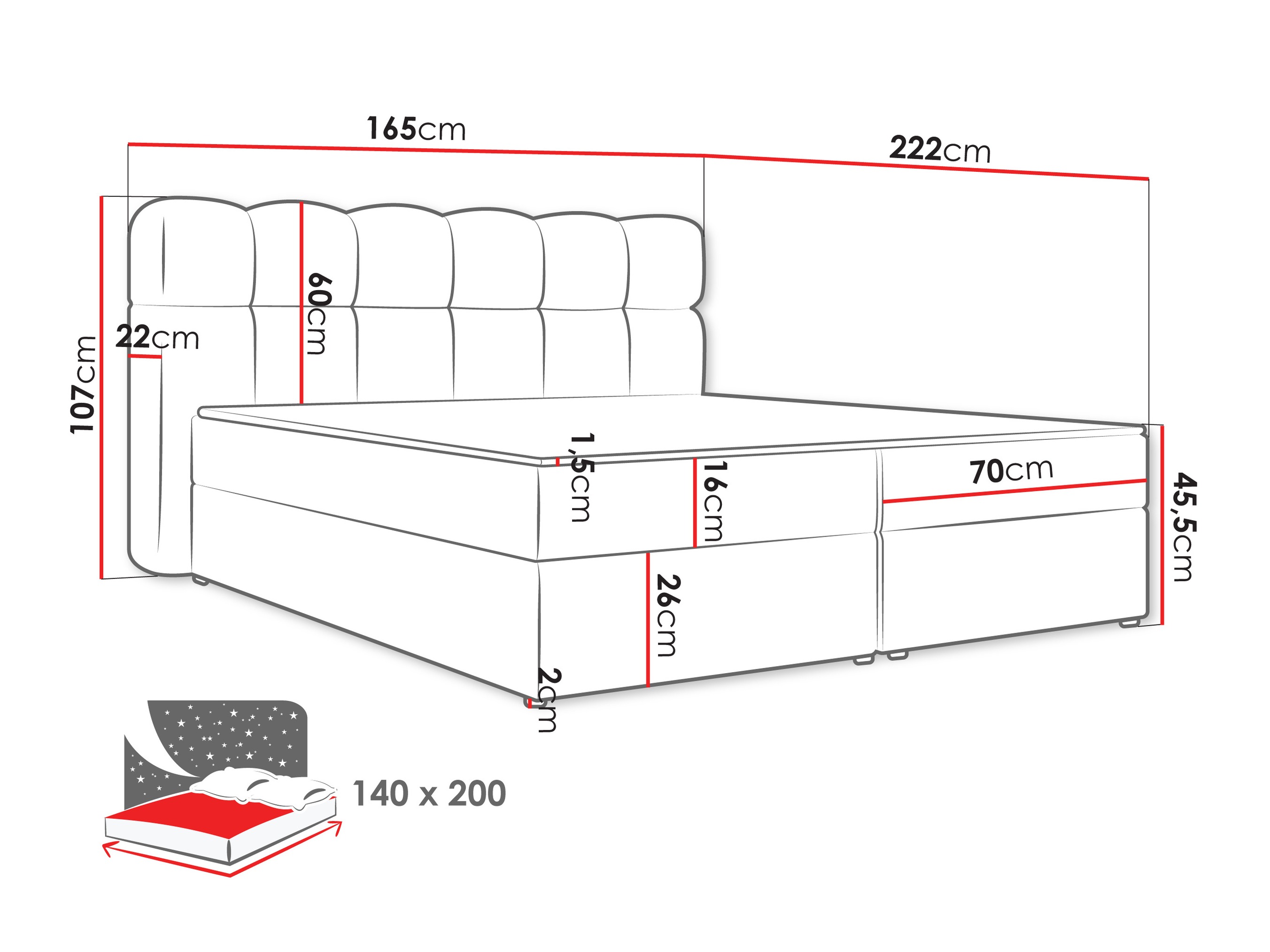 Kontinentális ágy Stonecrest 113 (Lambi 03)