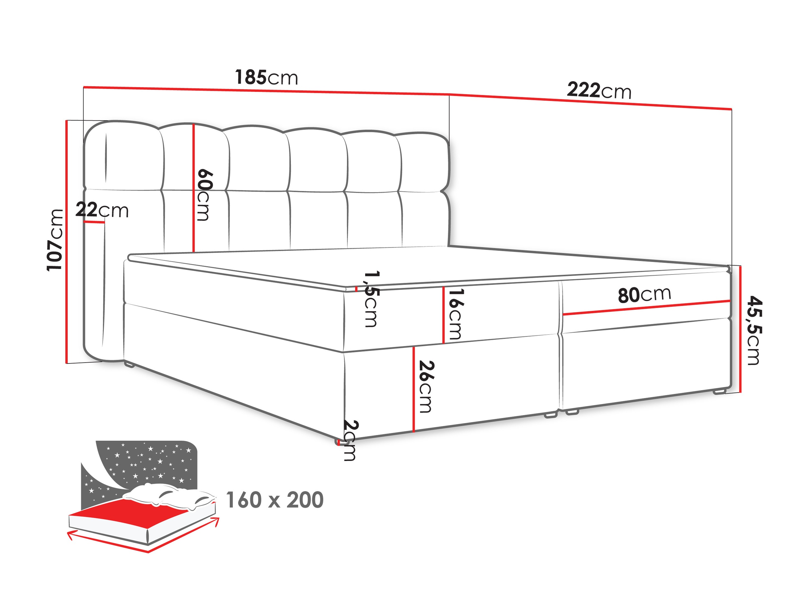 Kontinentális ágy Stonecrest 113 (Lambi 03)