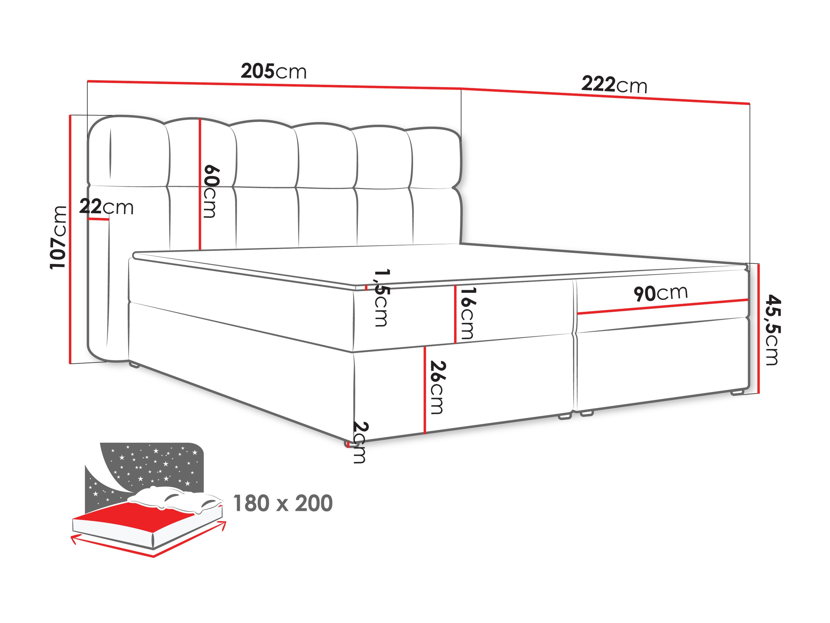 Kontinentális ágy Stonecrest 113 (Lambi 06)