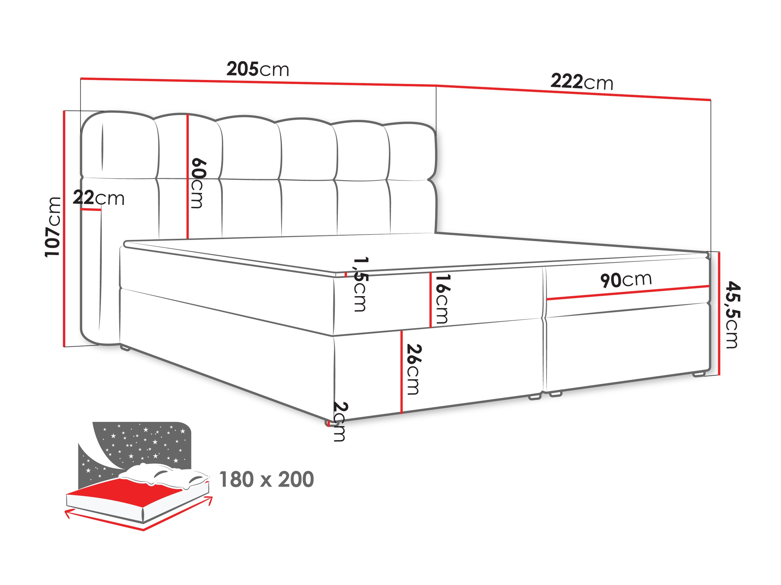 Kontinentális ágy Stonecrest 113 (Lambi 08)