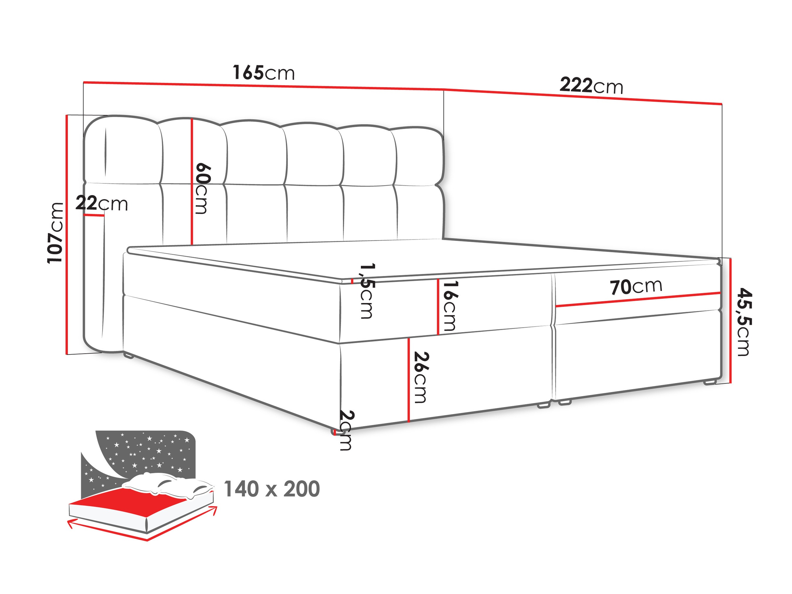 Kontinentális ágy Stonecrest 113 (Lambi 11)