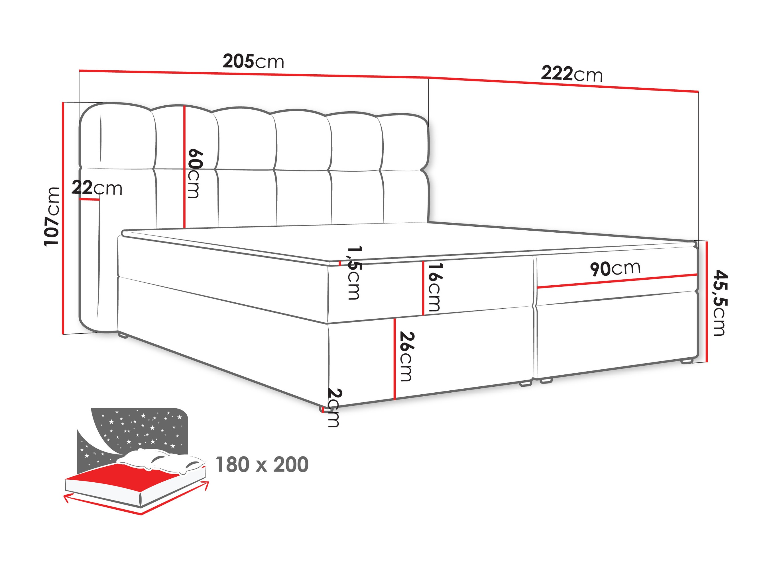 Kontinentális ágy Stonecrest 113 (Lambi 11)