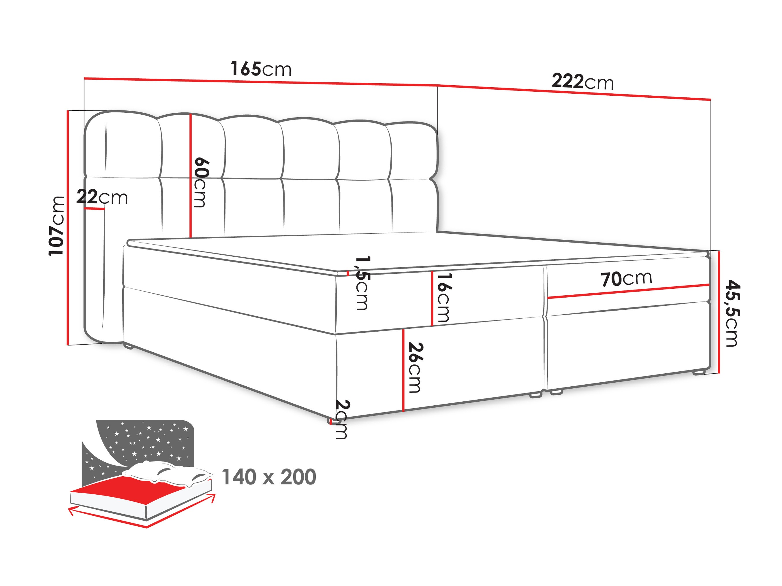 Kontinentális ágy Stonecrest 113 (Lambi 12)
