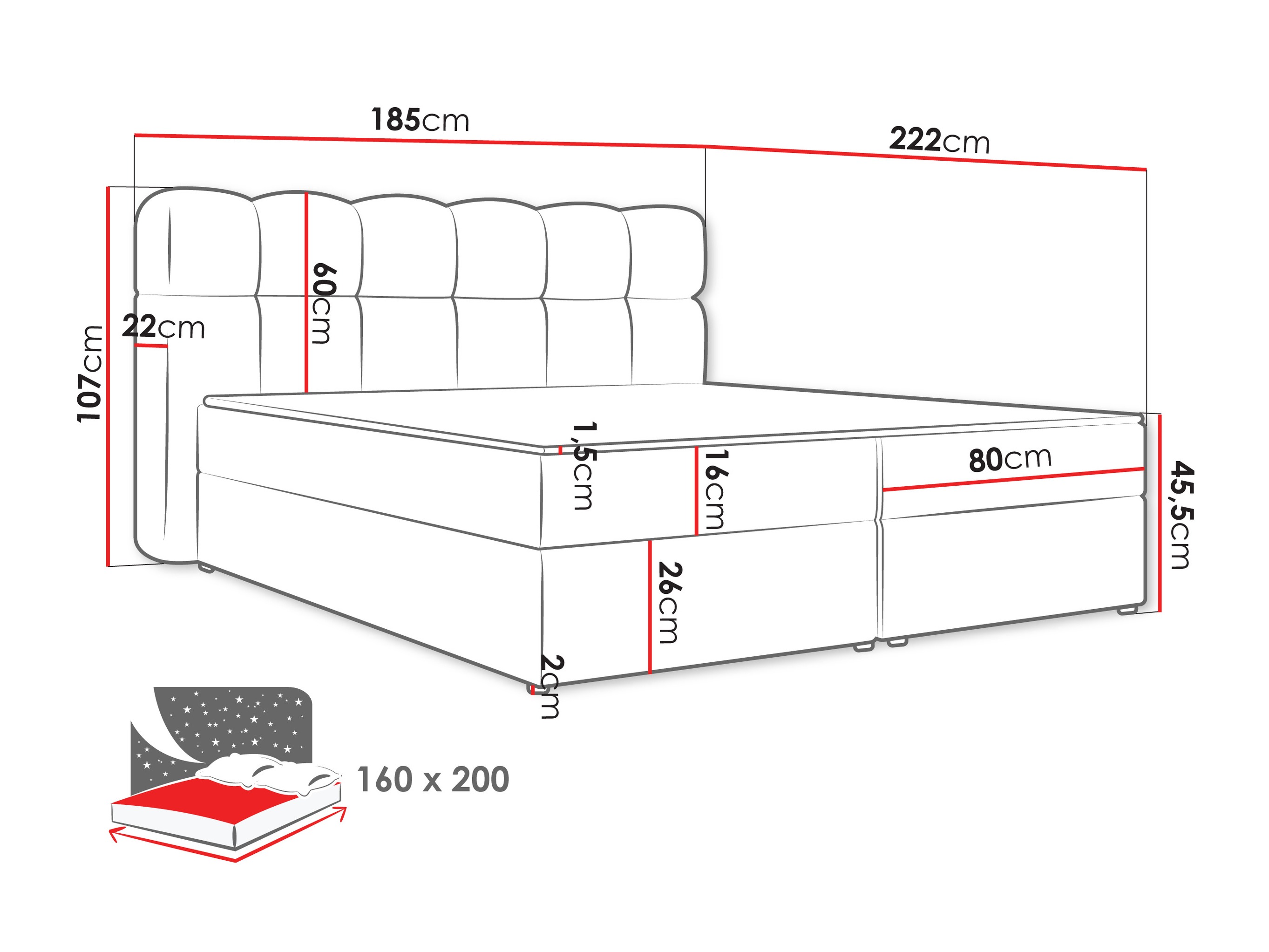 Kontinentális ágy Stonecrest 113 (Lambi 12)
