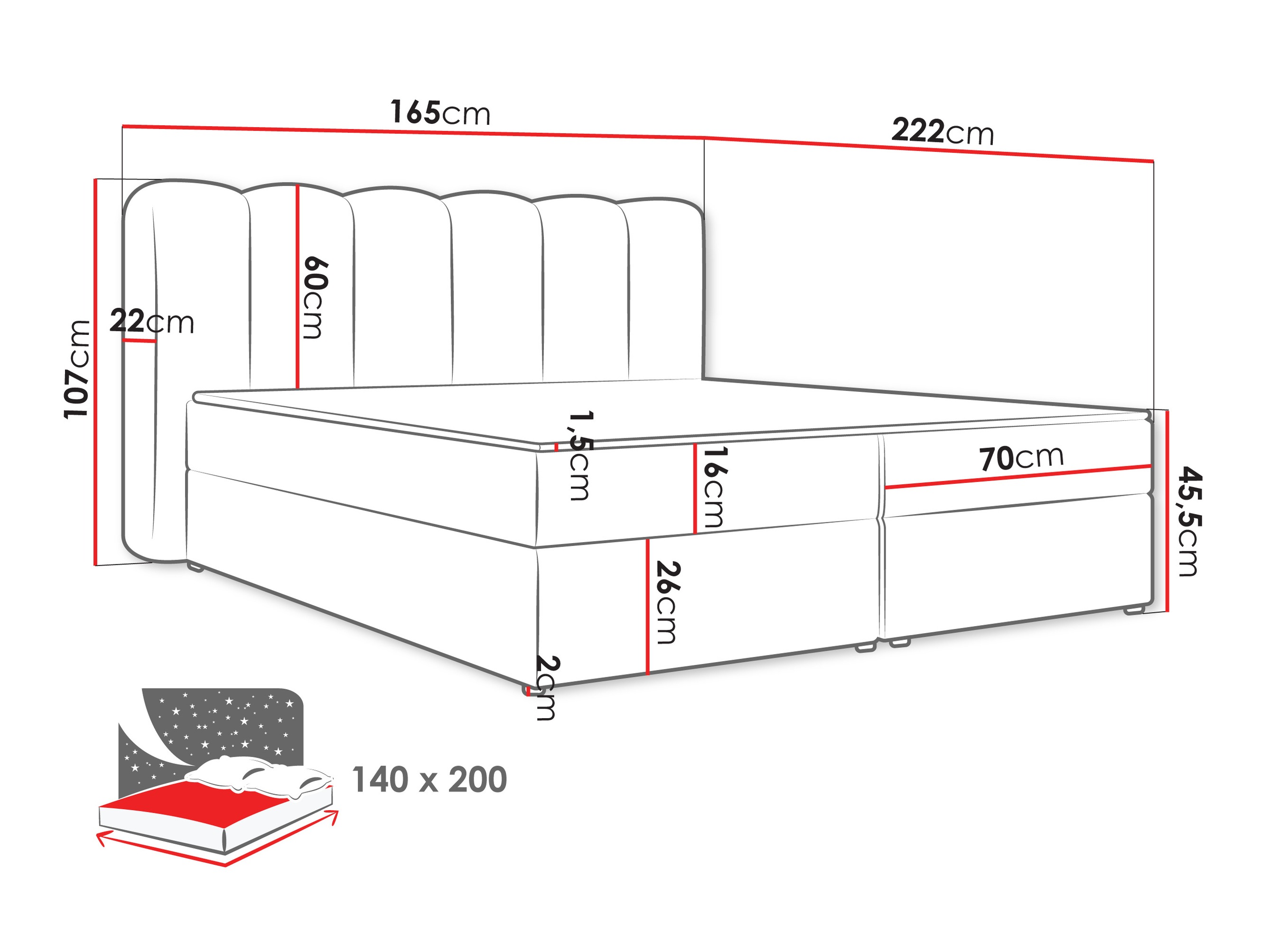 Kontinentális ágy Stonecrest 112 (Lambi 03)