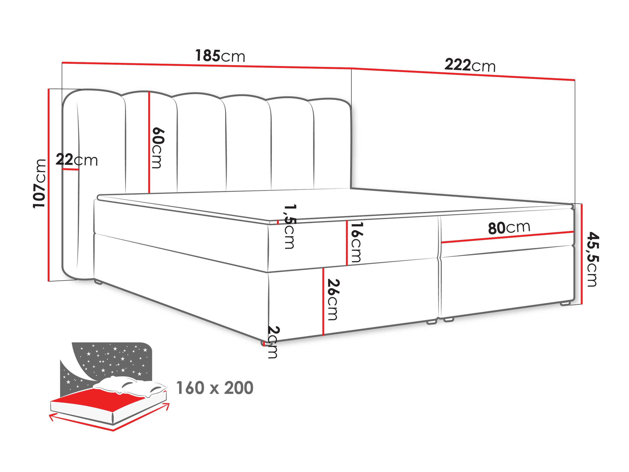 Kontinentális ágy Stonecrest 112 (Lambi 07)