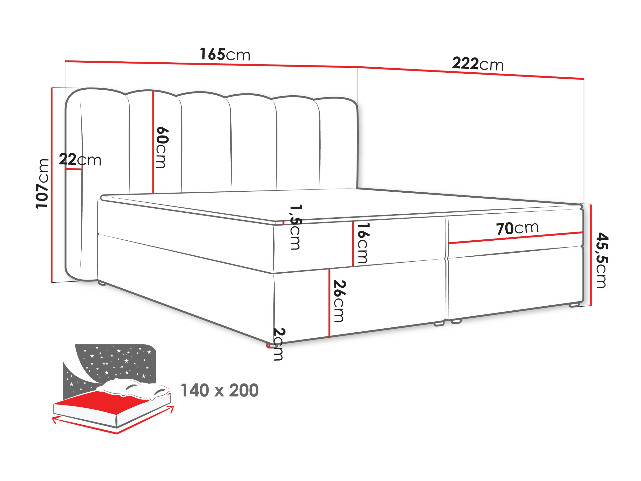 Kontinentális ágy Stonecrest 112 (Lambi 11)