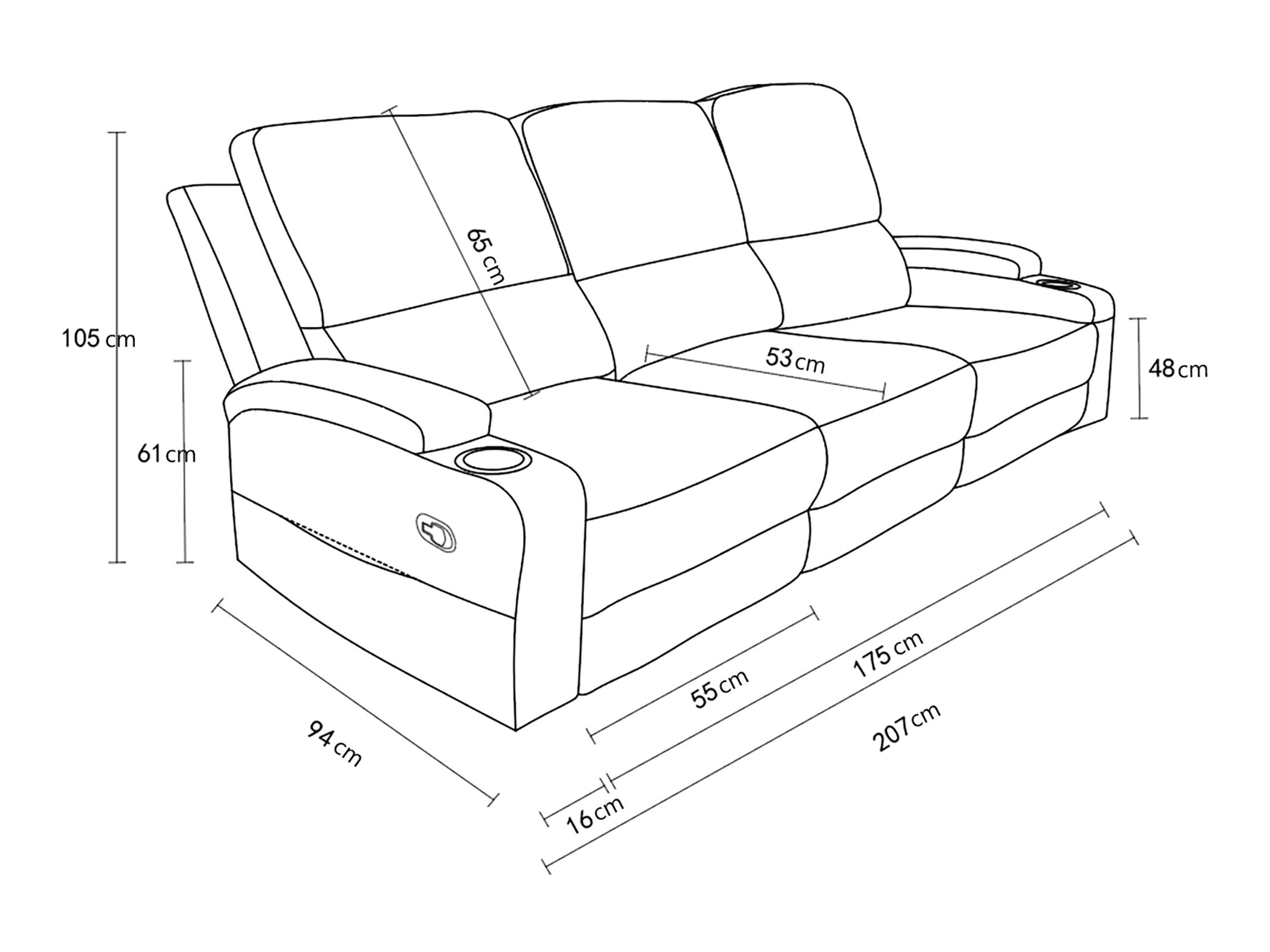 Relax kanapé Denton 1566 (Taupe)