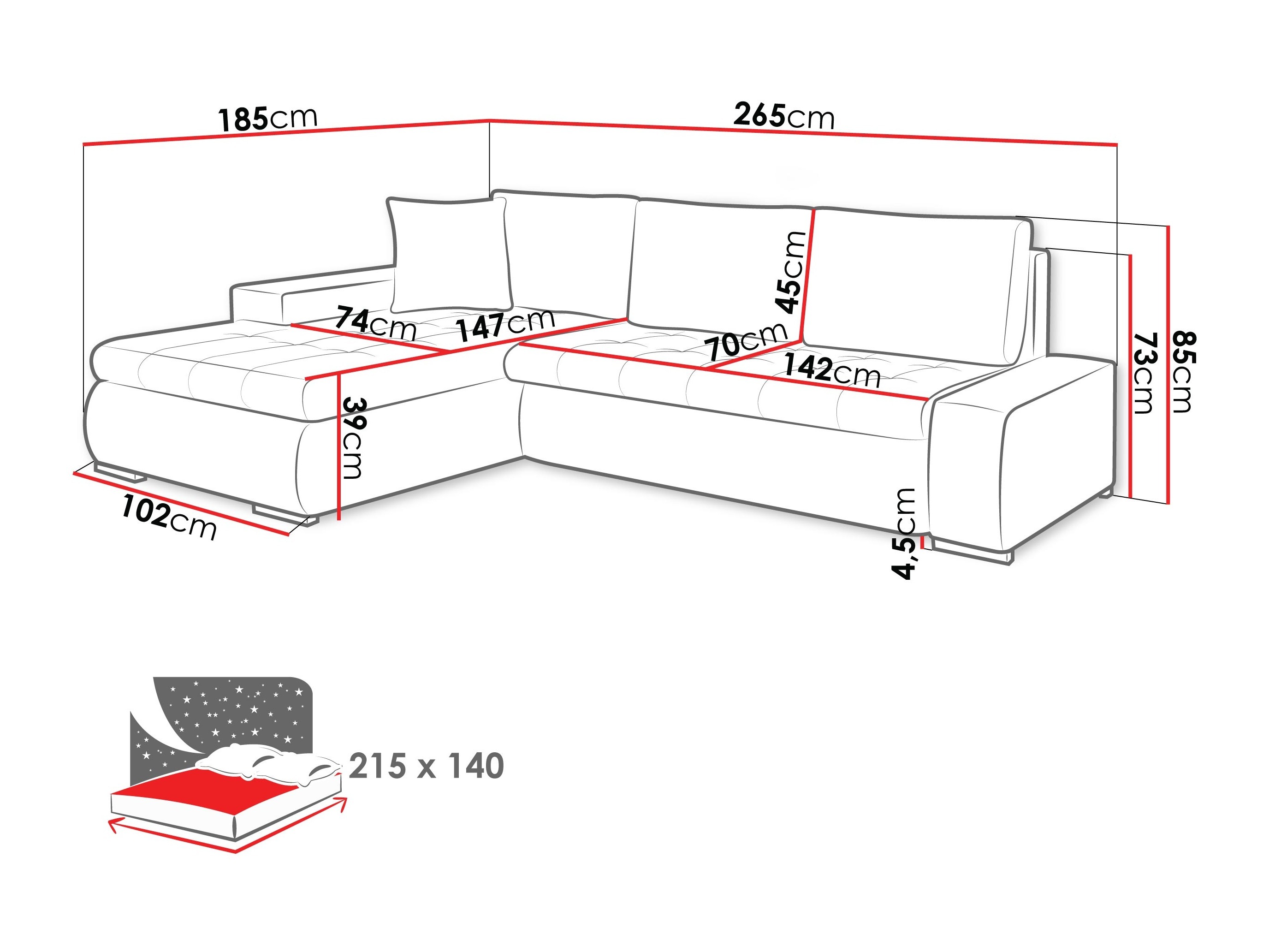 Sarokkanapé Comfivo Nitor (Lumo 55)