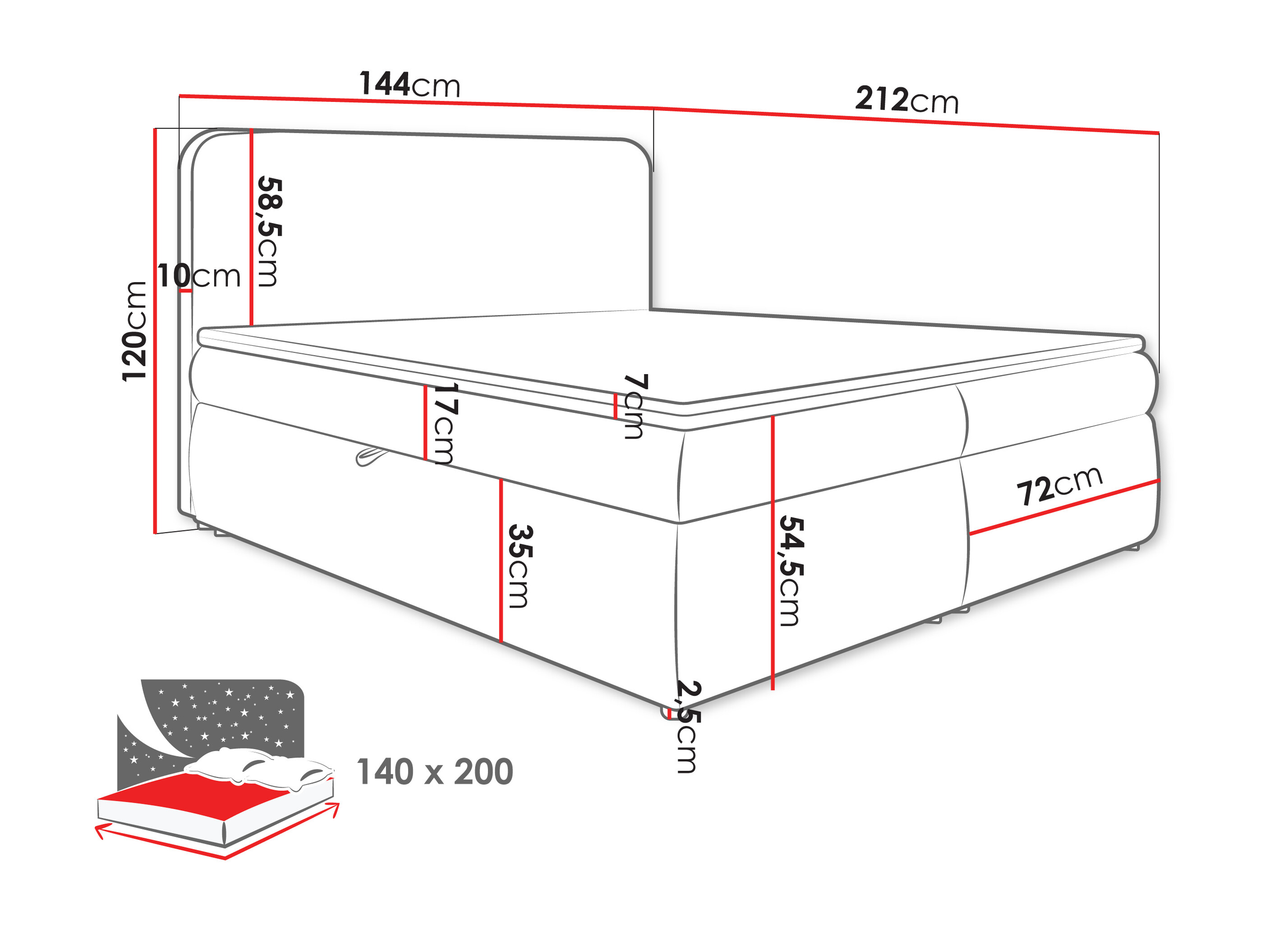 Kontinentális ágy Portage 111 (Vibe 03)