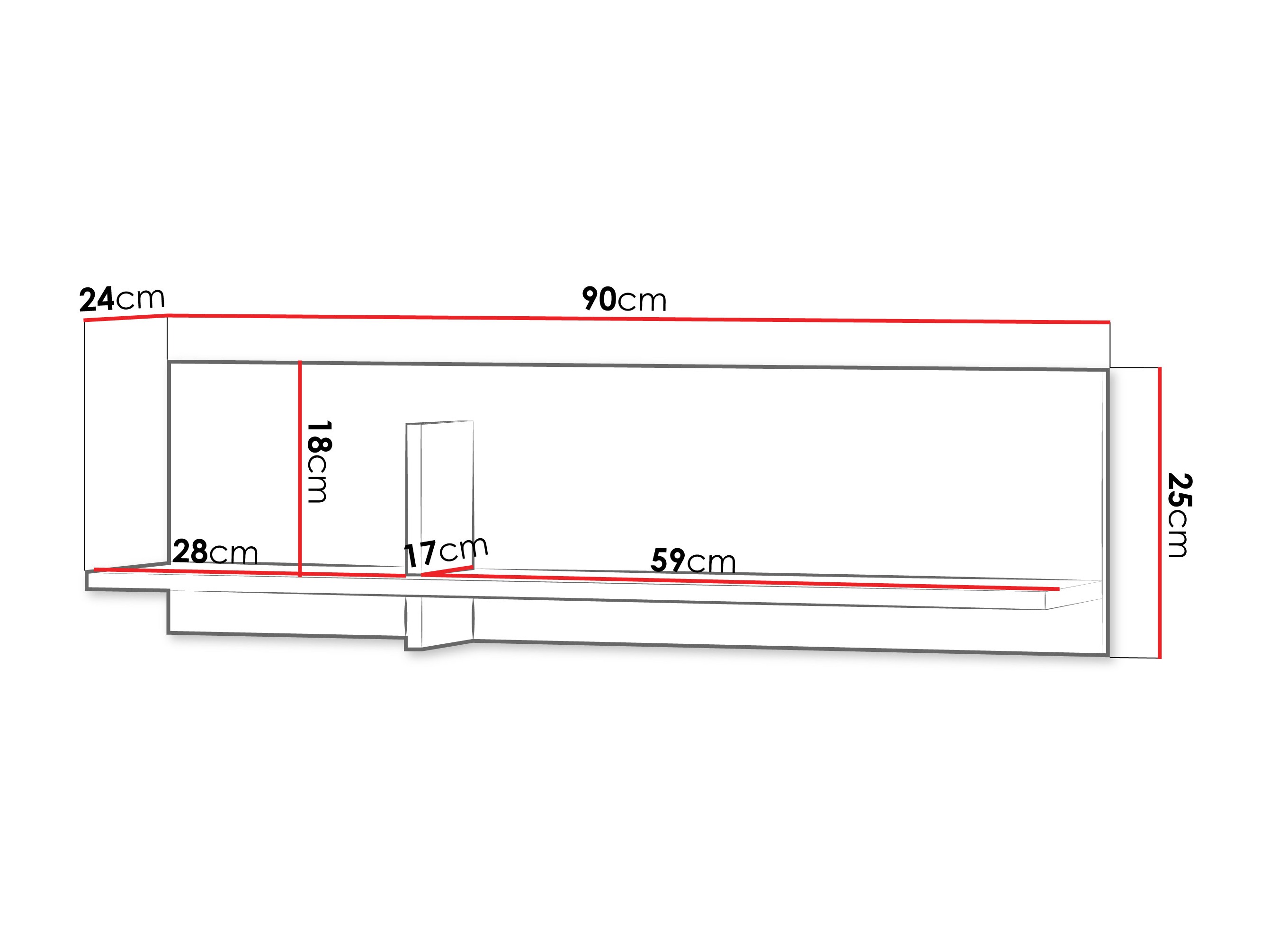 Fali polc Etruva 115 (Kasmír + Rózsaszín)