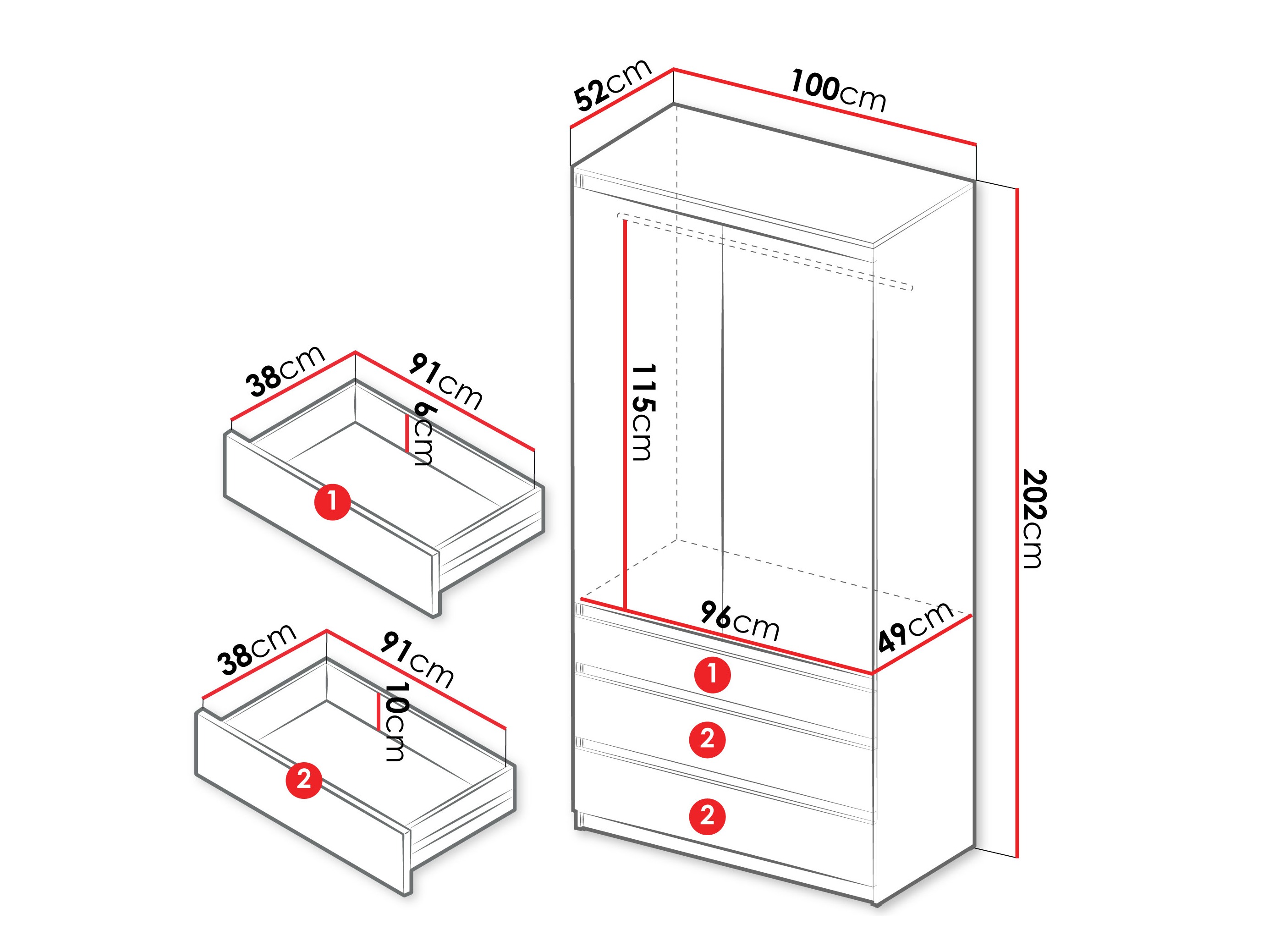 Gardróbszekrény Comfivo Structor (Fehér)