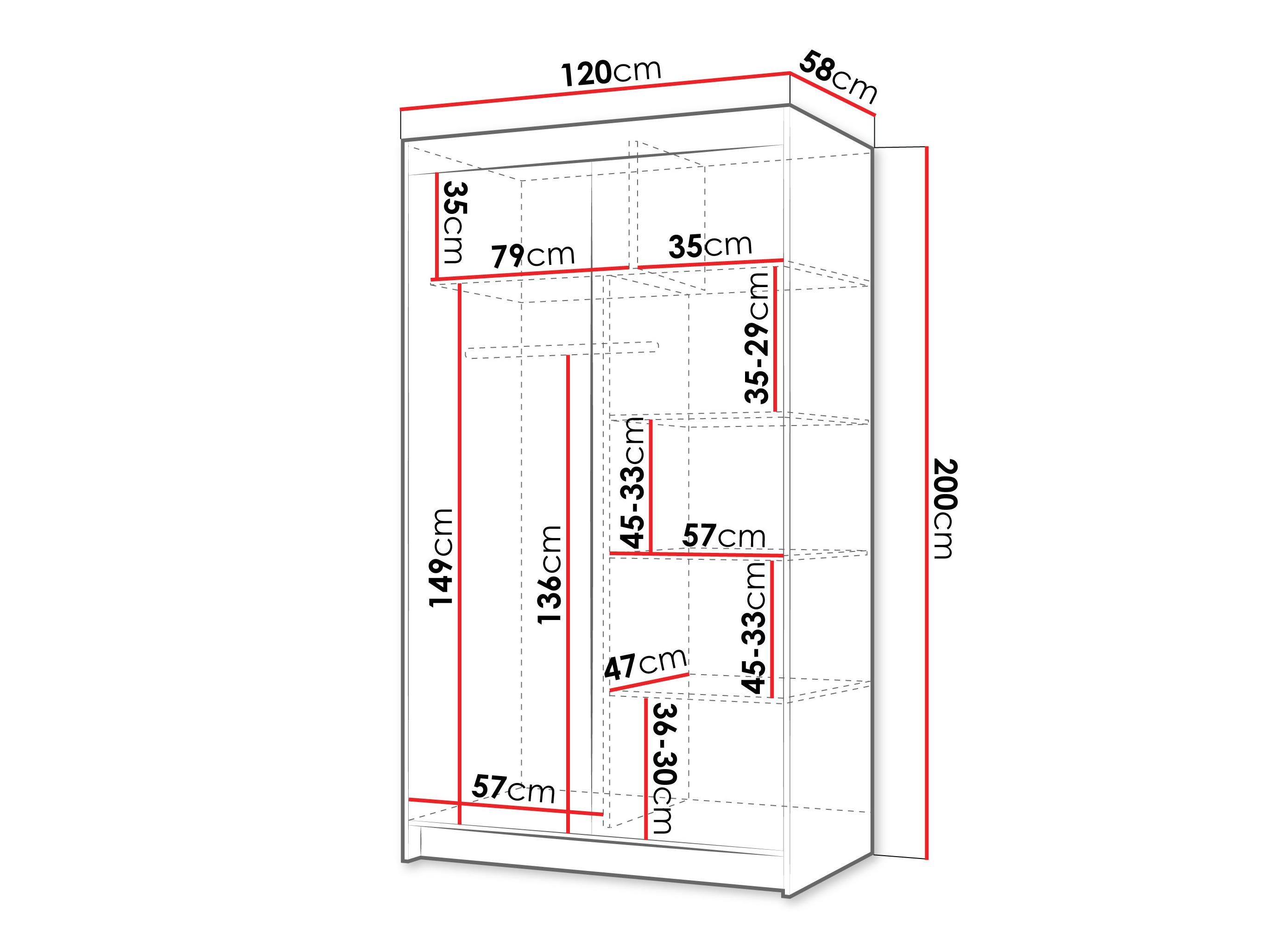 Gardróbszekrény Closico Populus VI