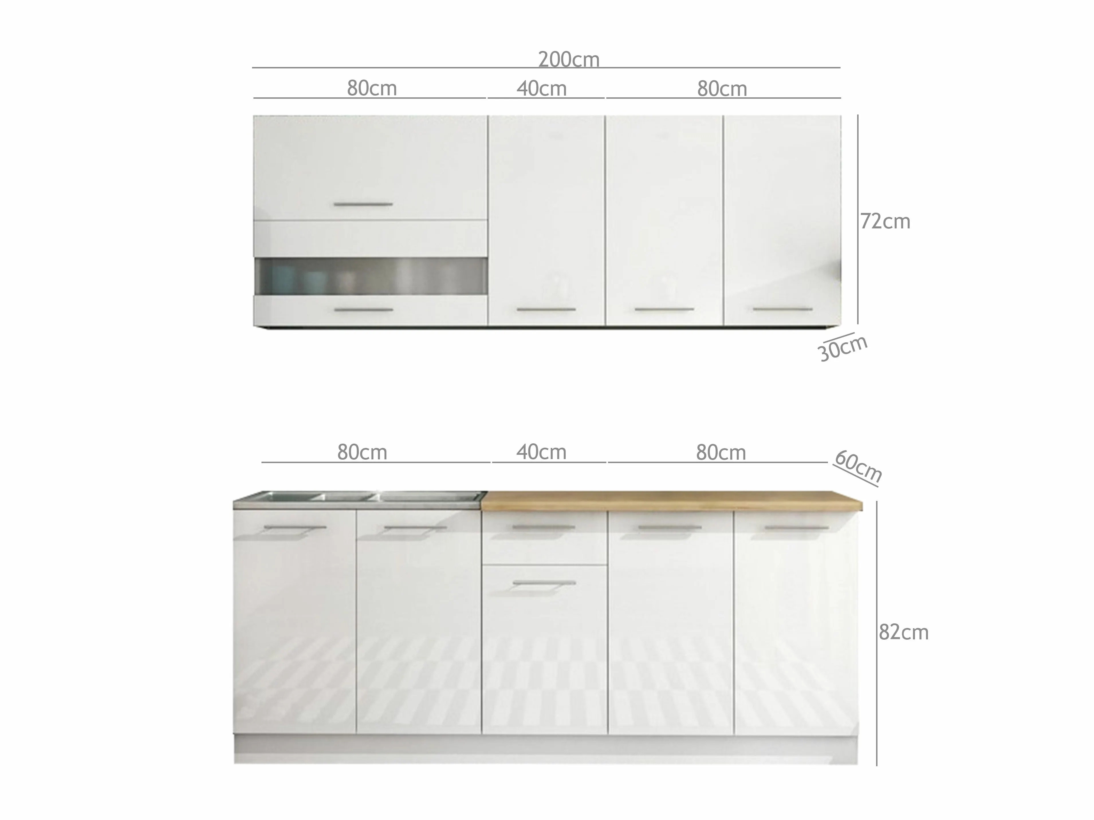 Moduláris konyhabútorszett Tiffa White 115