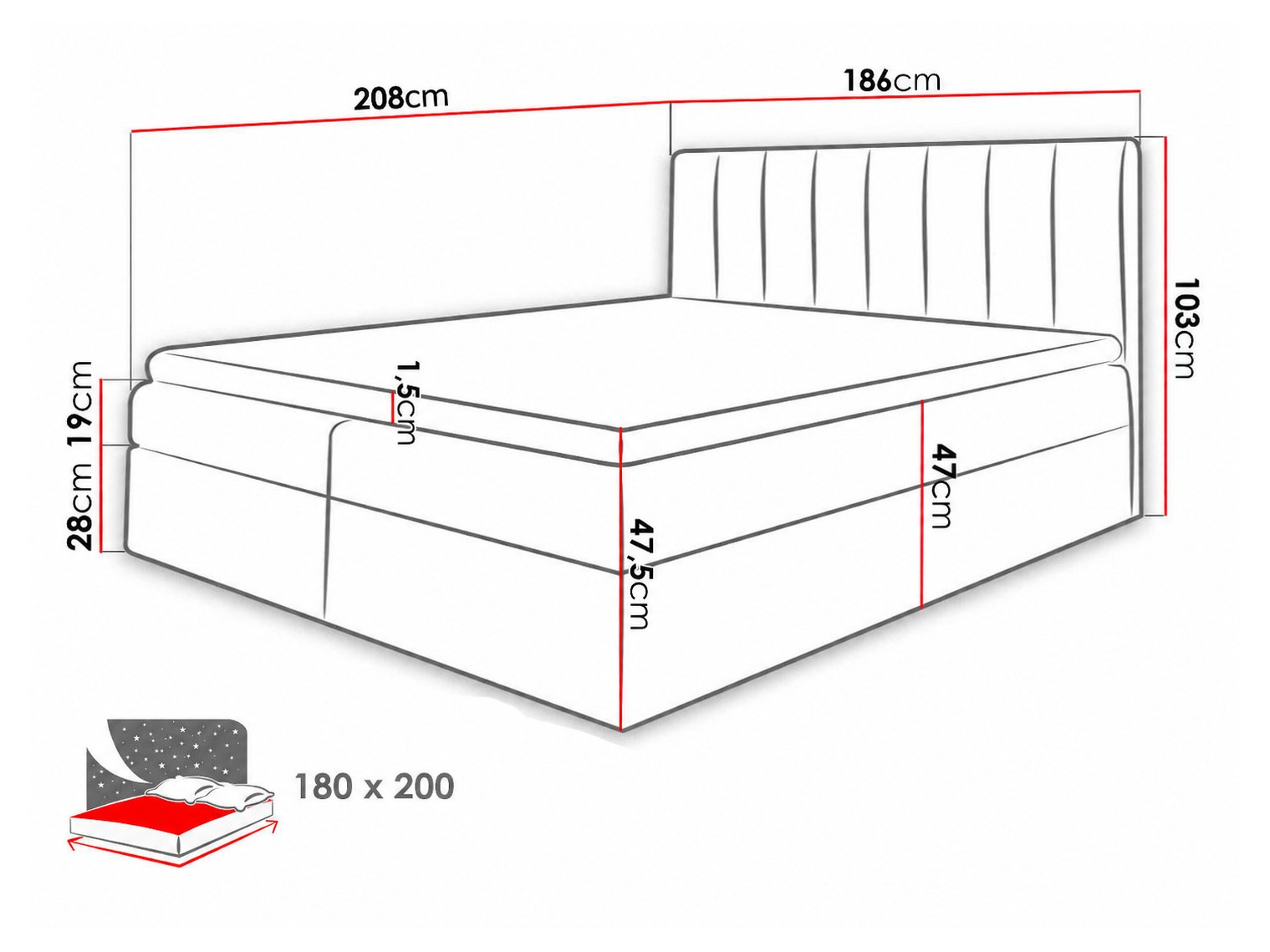Kontinentális ágy Culina (Soft 011 + Ikar 01)