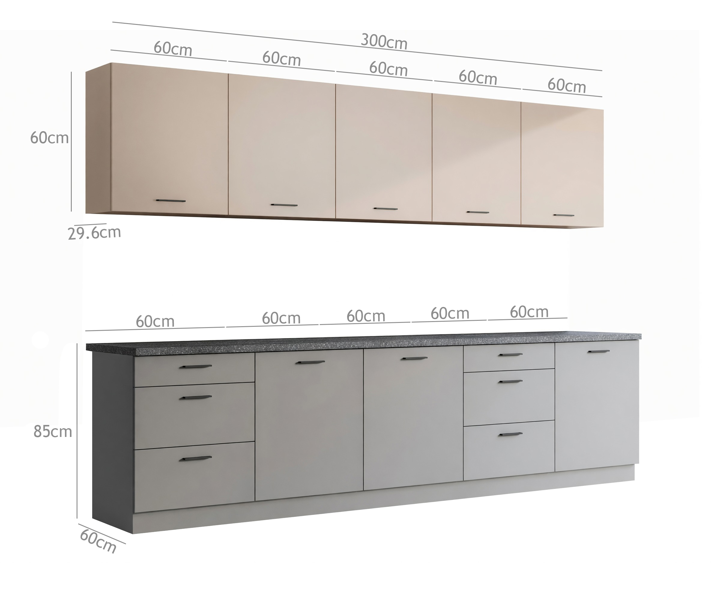 Moduláris konyha szett Ati Cashmere Grey 101