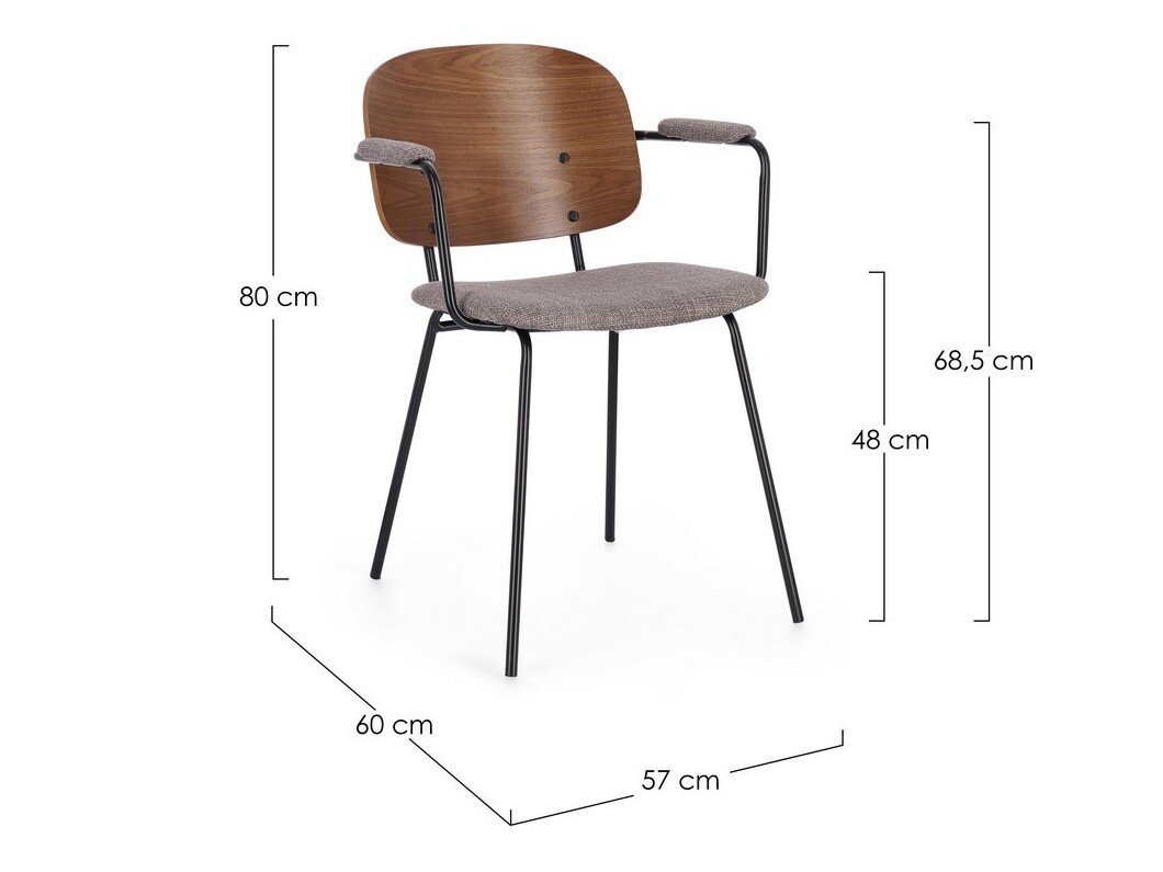 Szék Keizer 357 (Szürkés barna + Sötét fa)
