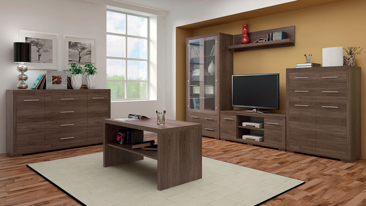 Nappali szett Fiomeri 128 (Sötét santana tölgy)