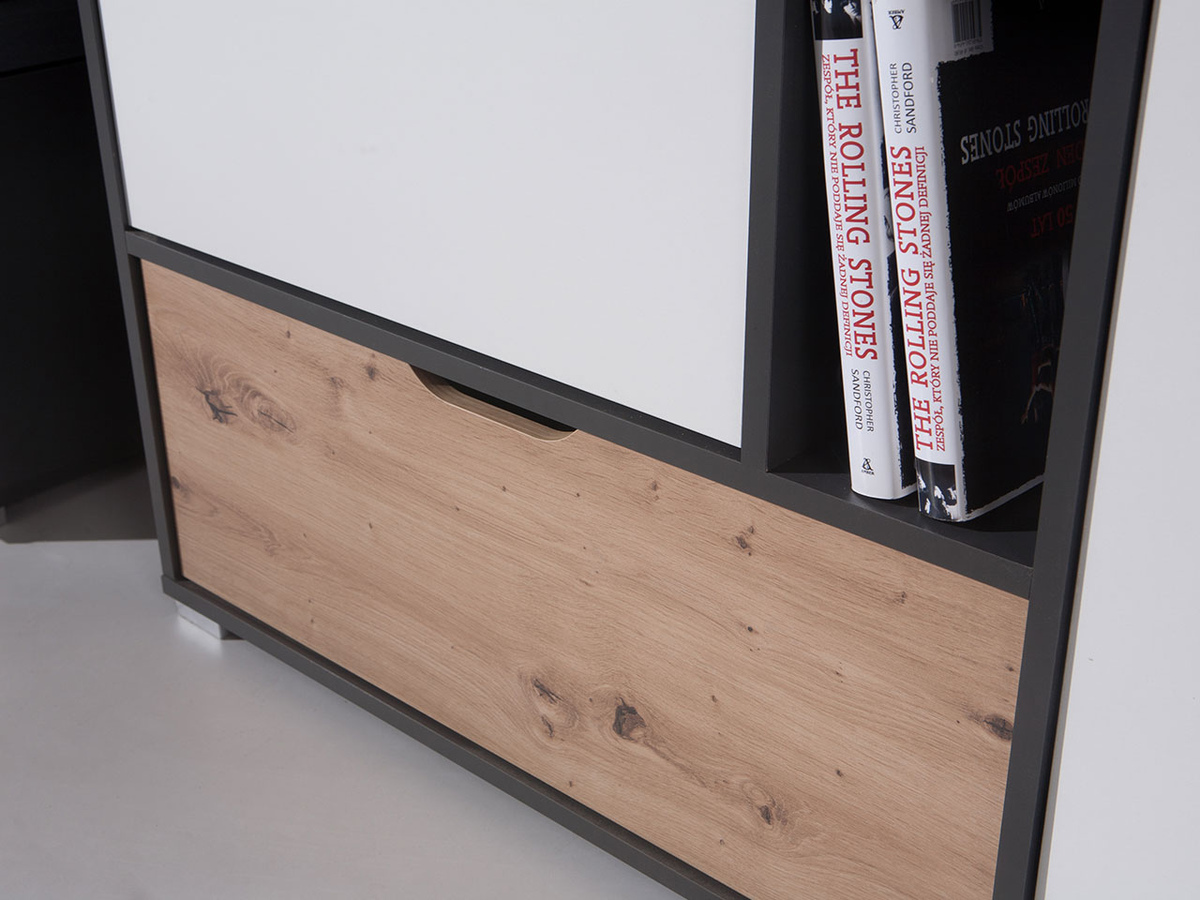 Komód Providence H103 (Grafit + Artisan tölgy + Fehér)